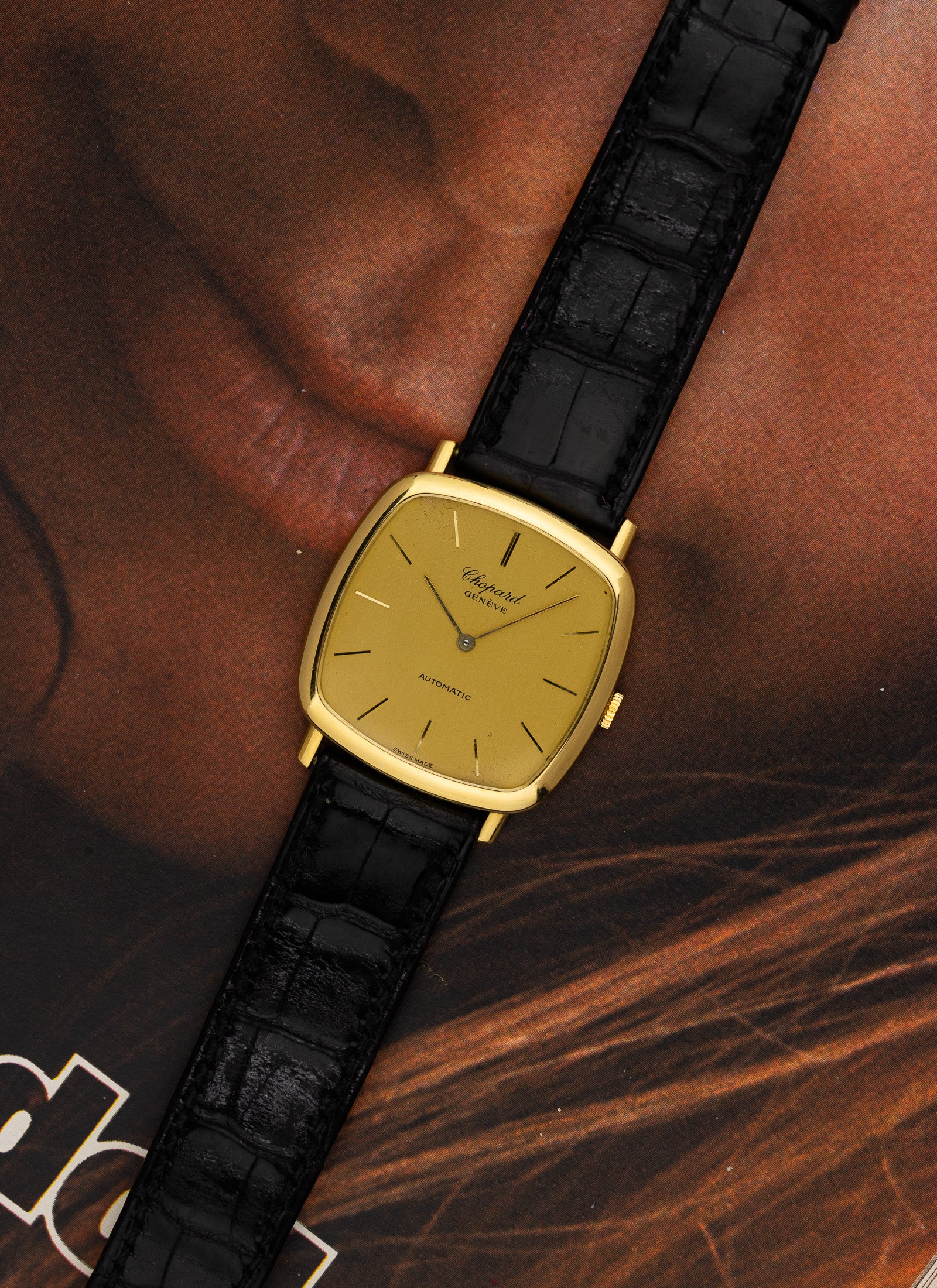 1980s 18K Chopard 2086 Cushion Case Automatic cal. 2-66