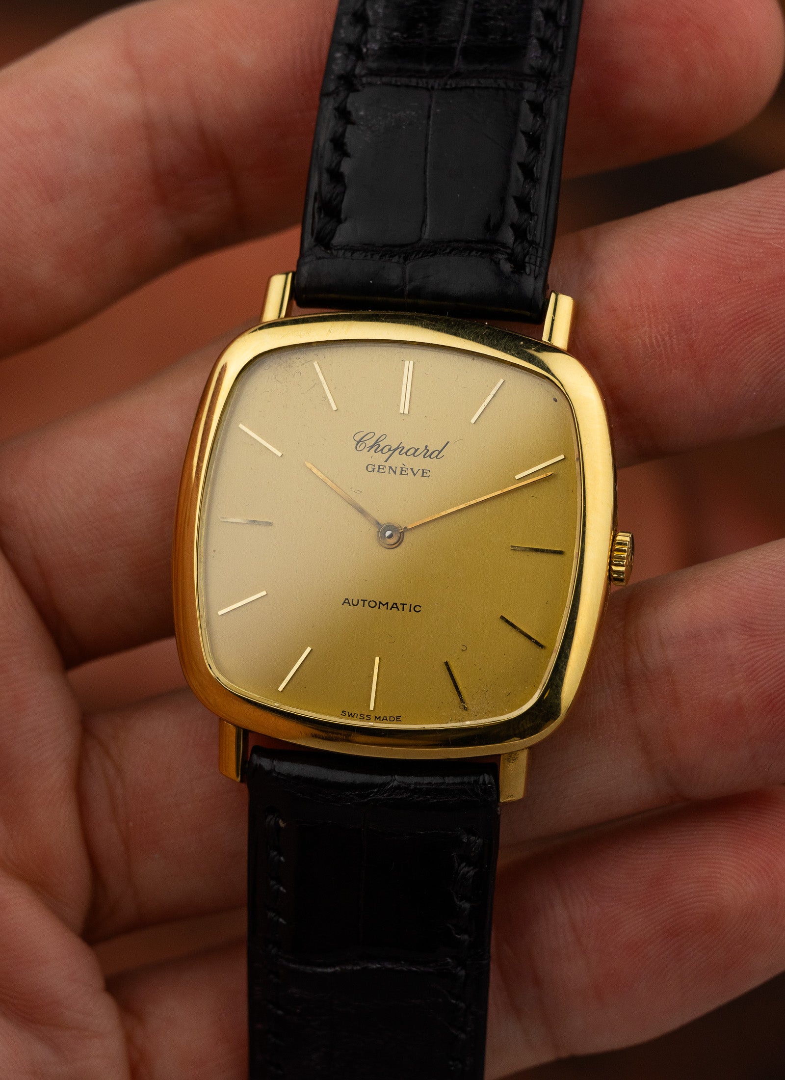 1980s 18K Chopard 2086 Cushion Case Automatic cal. 2-66
