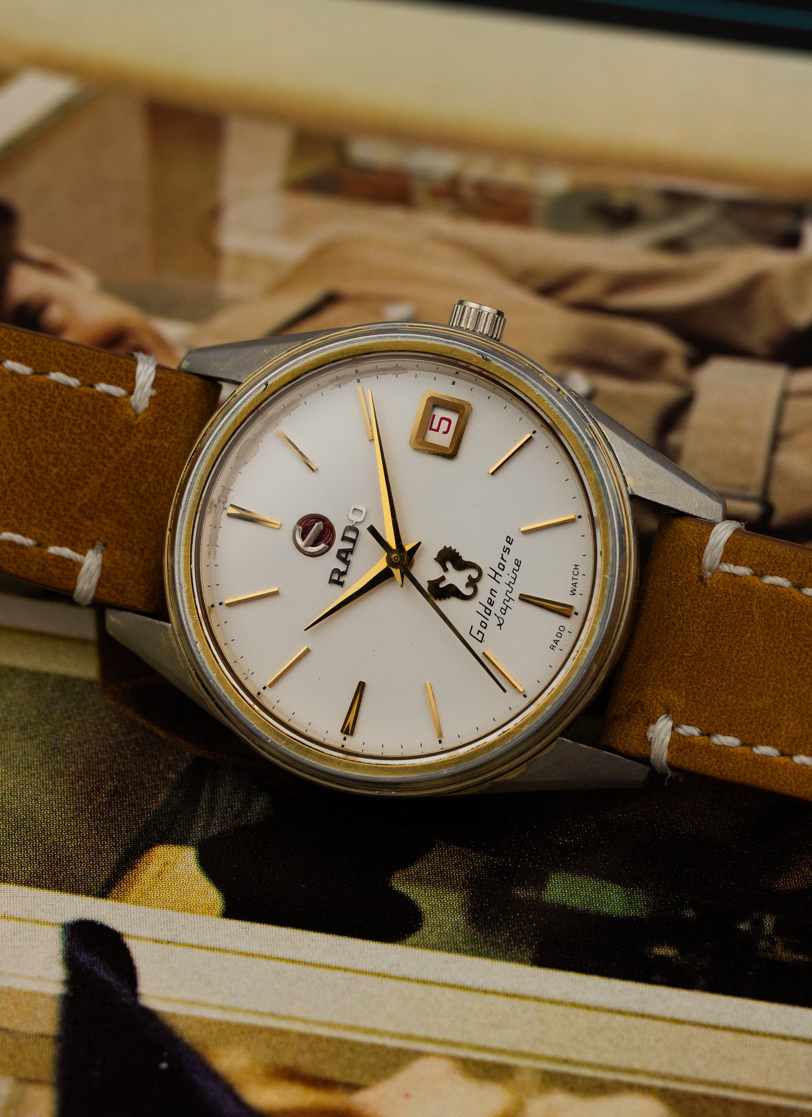 1980s Rado Golden Horse Sapphire Serviced