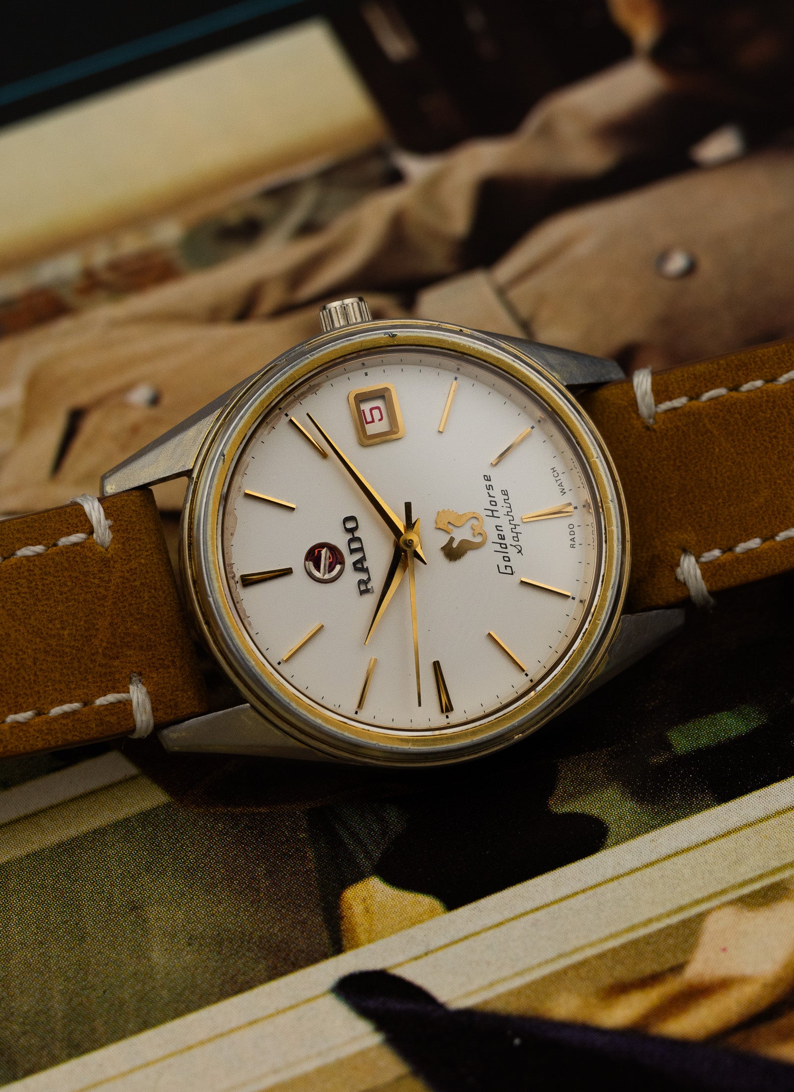 1980s Rado Golden Horse Sapphire Serviced