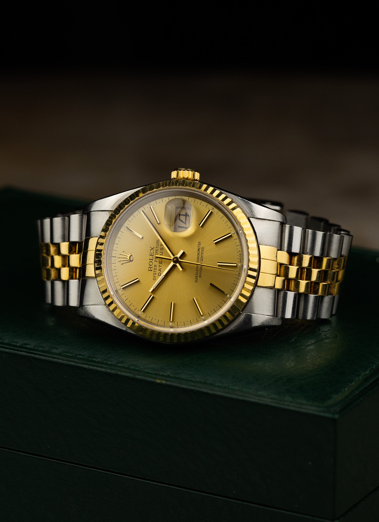 1991 Rolex Datejust Bicolor Champagne Dial 16233 Serviced Full Set
