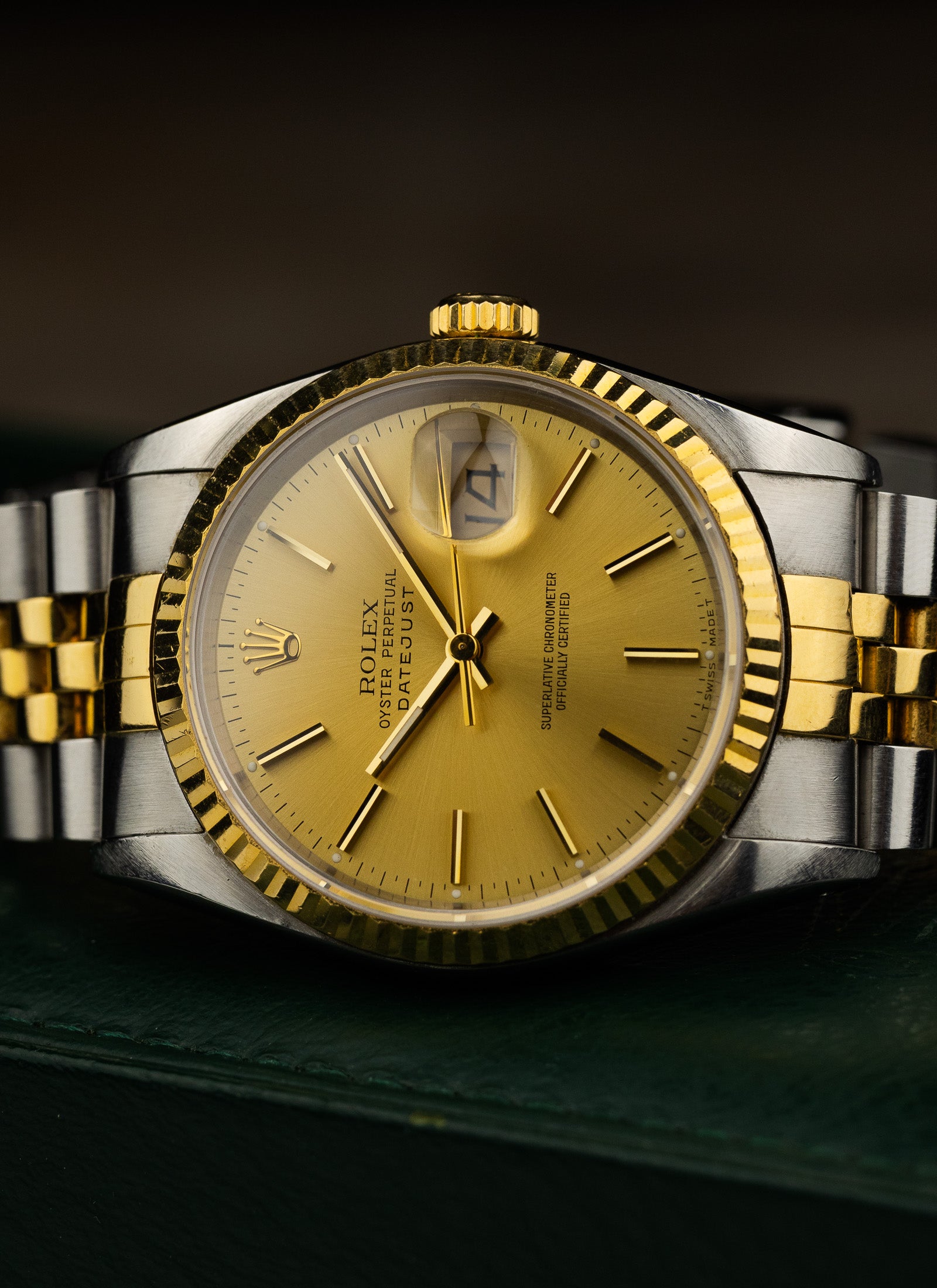 1991 Rolex Datejust Bicolor Champagne Dial 16233 Serviced Full Set