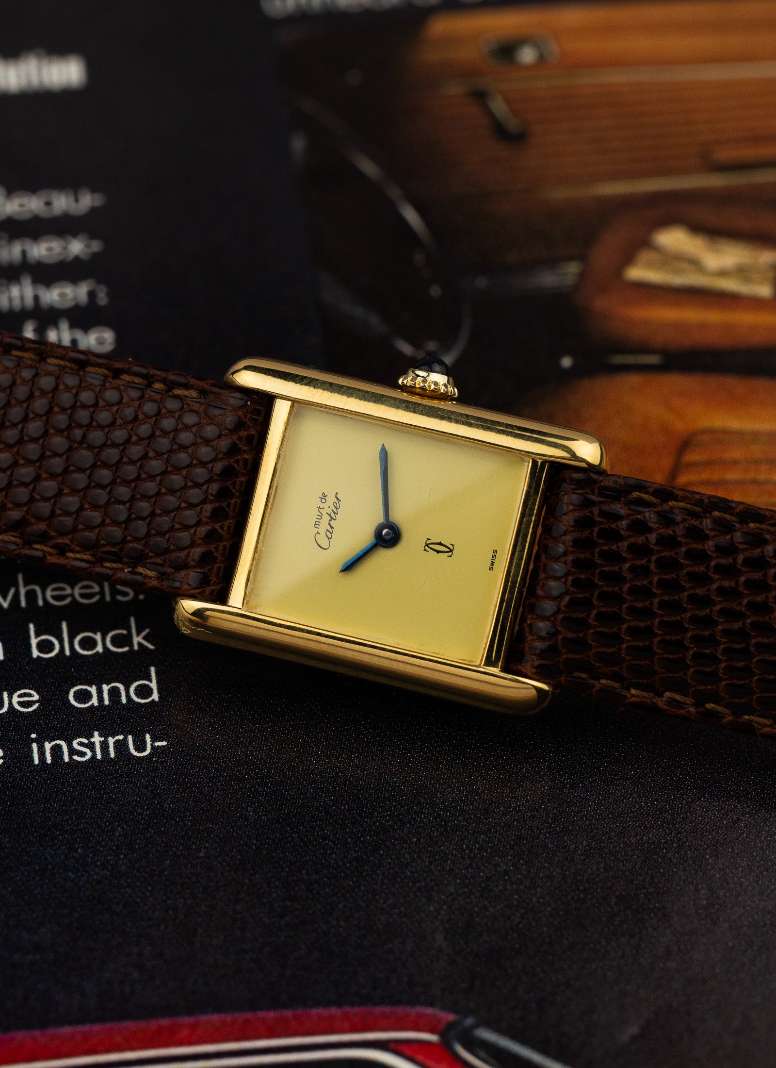 1980s Lady Cartier Must Tank Lemon Dial Manual Winding Serviced