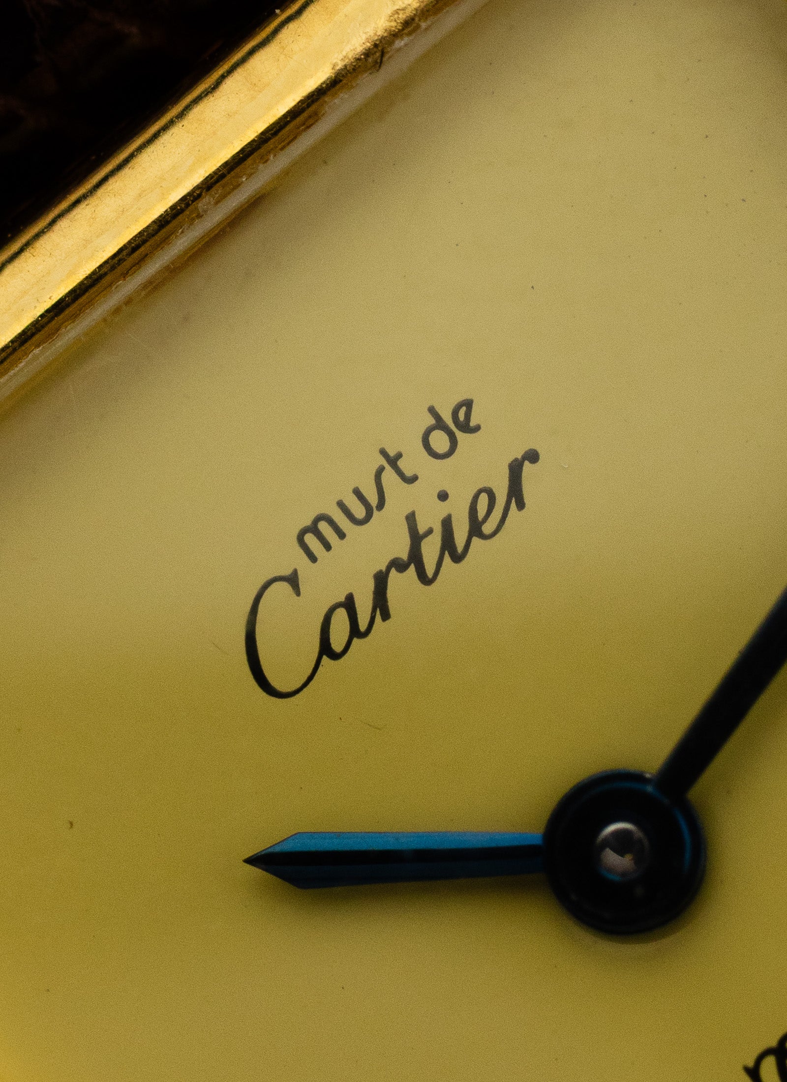 1980s Lady Cartier Must Tank Lemon Dial Manual Winding Serviced