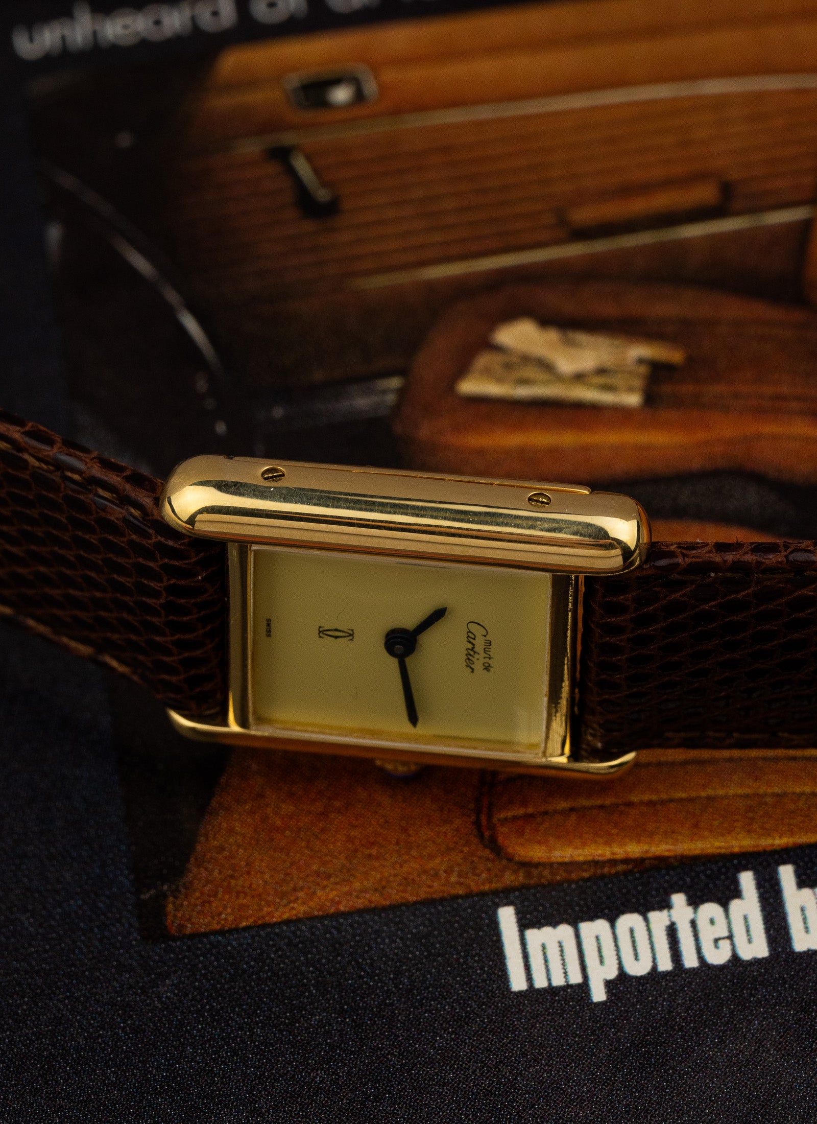 1980s Lady Cartier Must Tank Lemon Dial Manual Winding Serviced