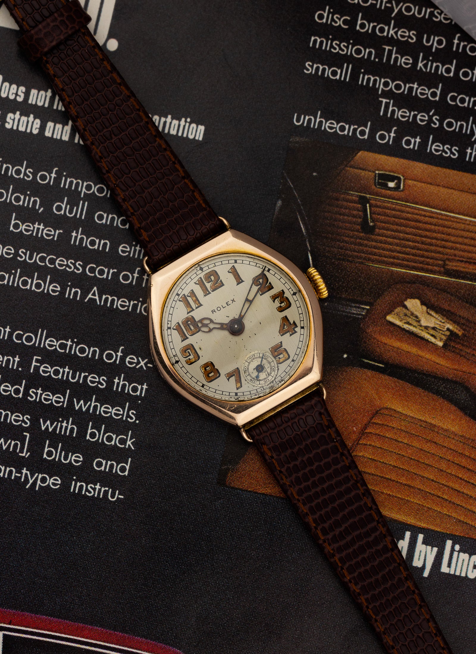 1933 9K Rolex Trench Radium Dial