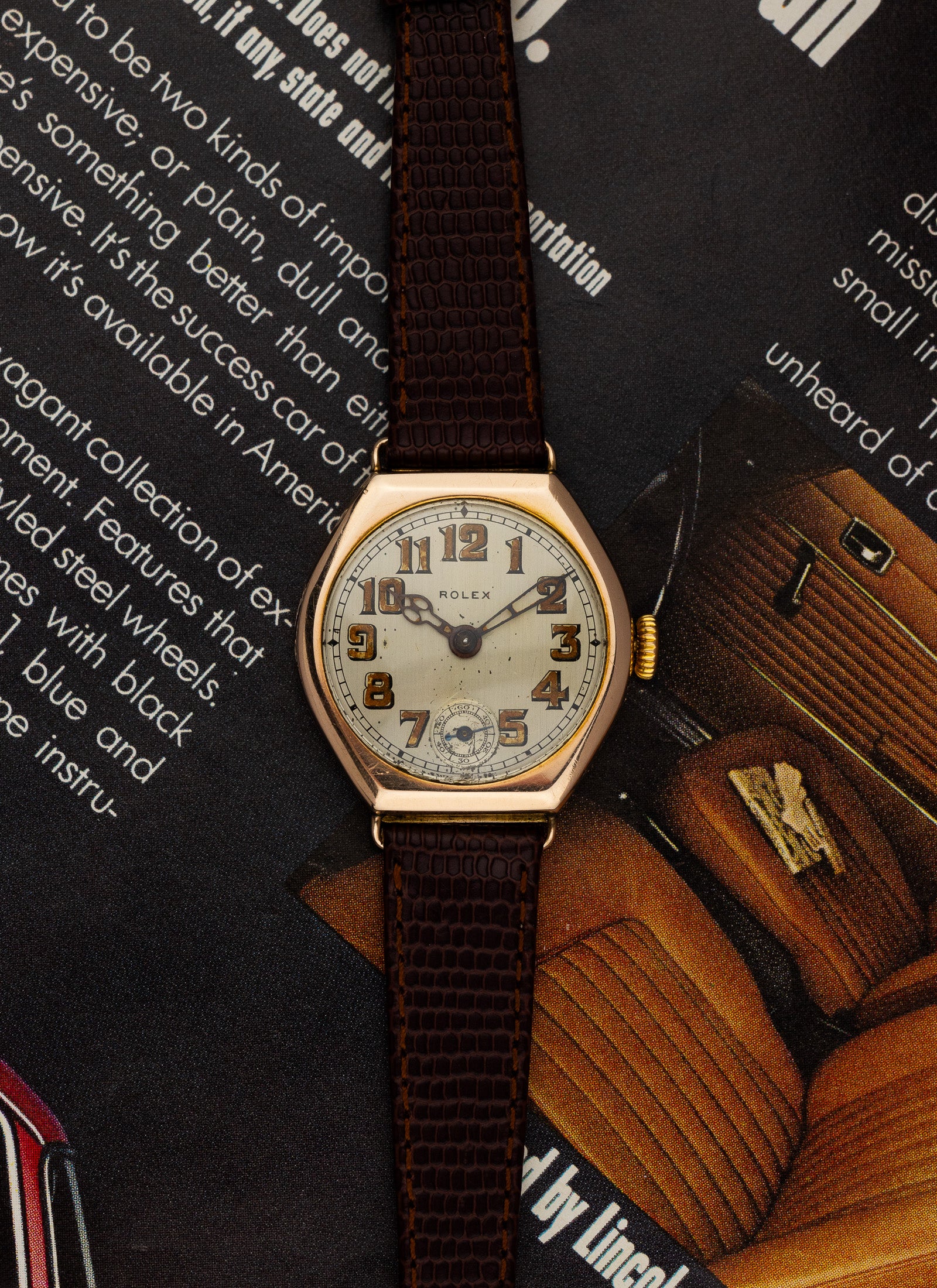 1933 9K Rolex Trench Radium Dial