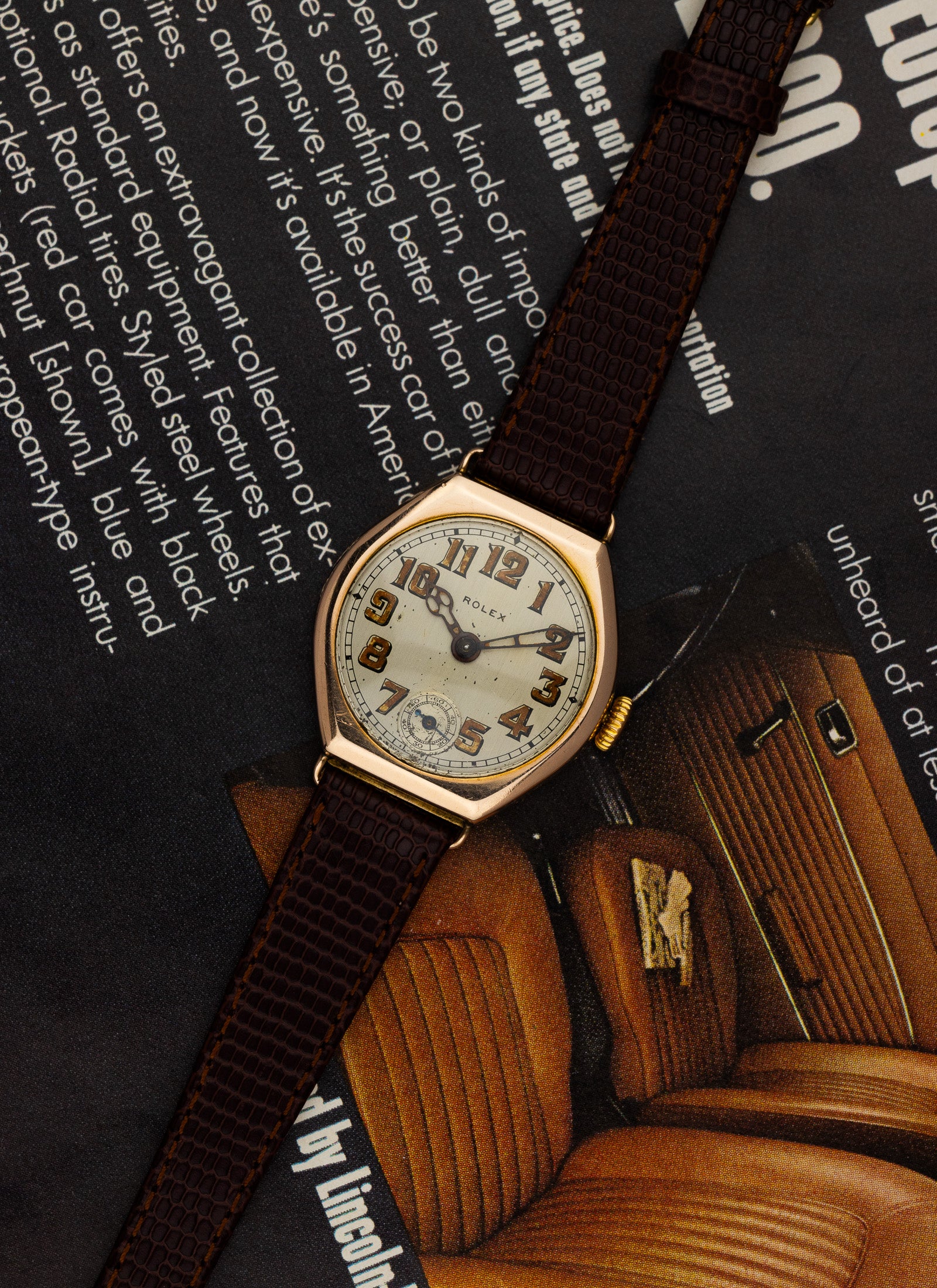 1933 9K Rolex Trench Radium Dial