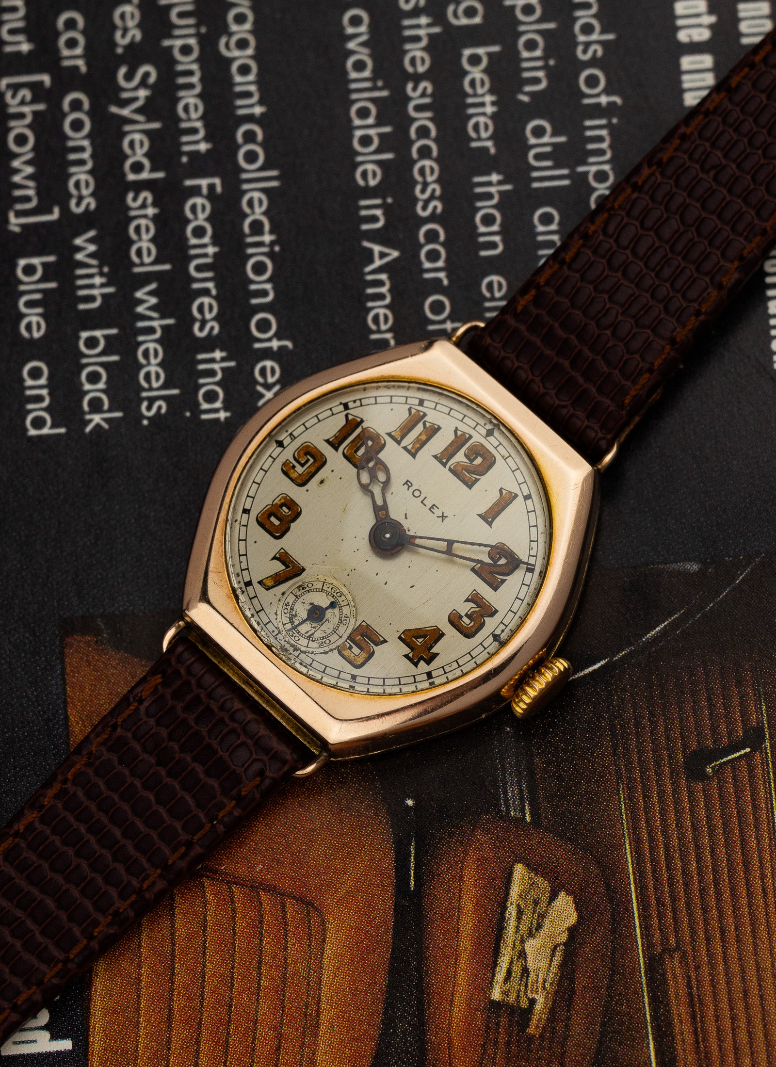 1933 9K Rolex Trench Radium Dial