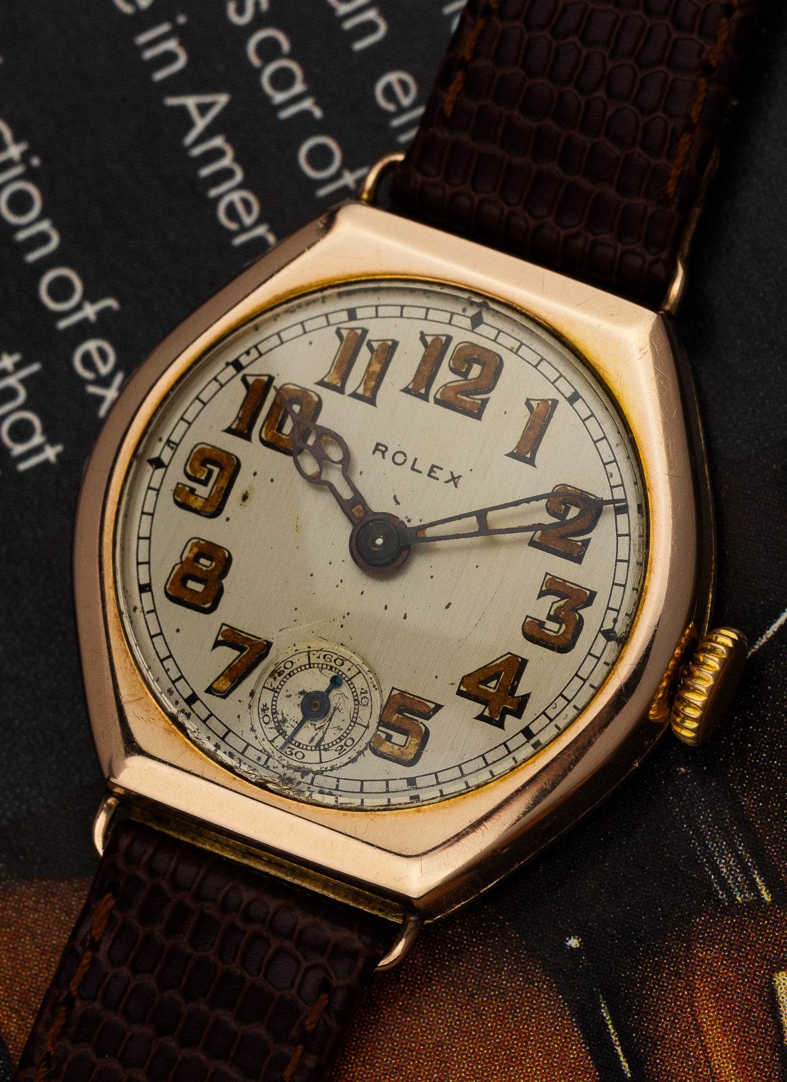 1933 9K Rolex Trench Radium Dial