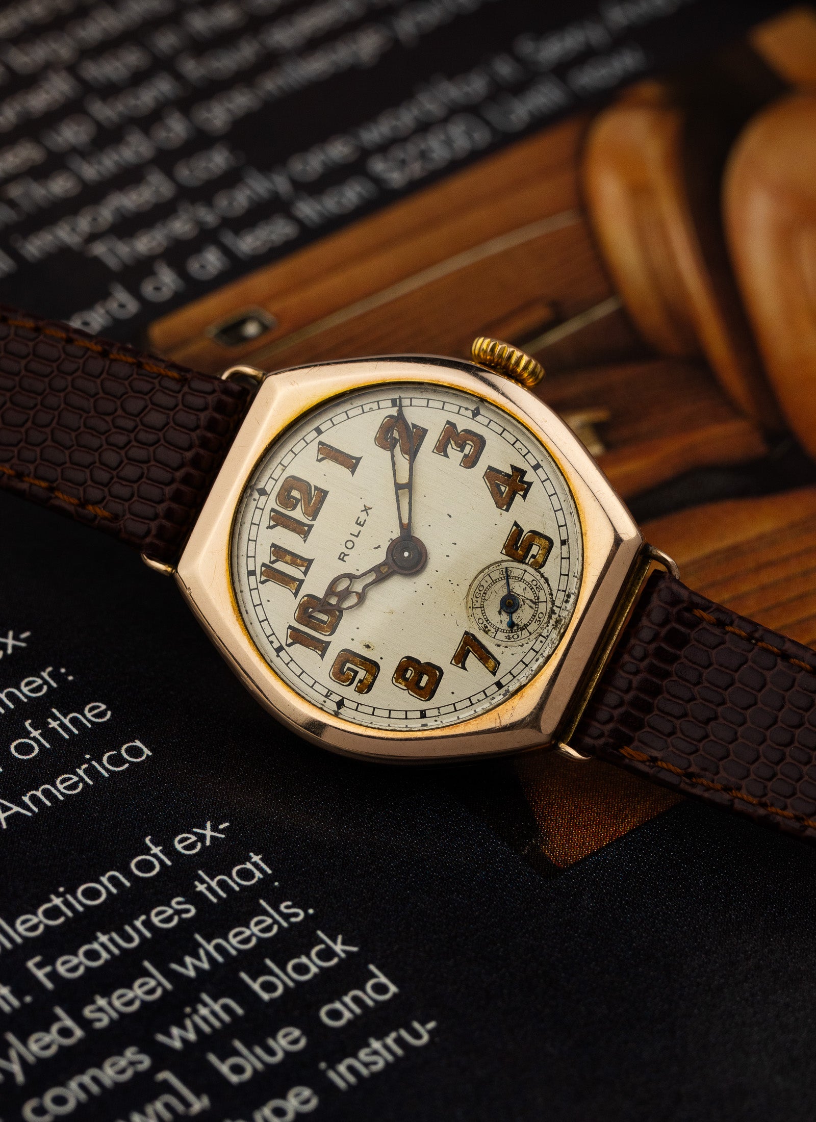 1933 9K Rolex Trench Radium Dial