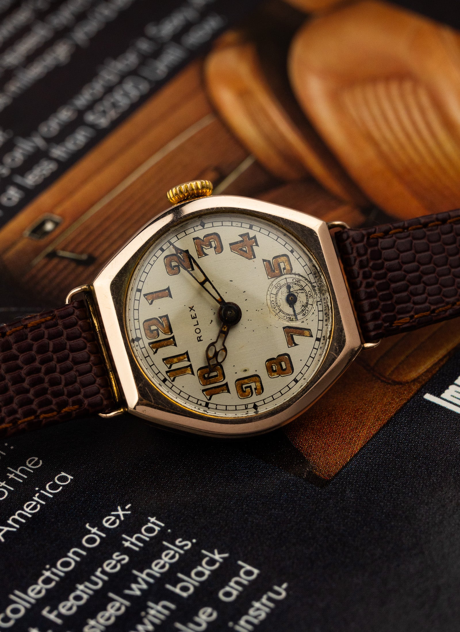 1933 9K Rolex Trench Radium Dial