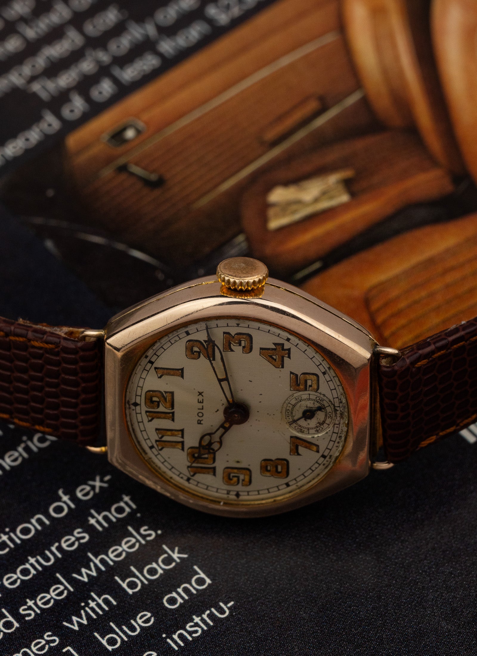 1933 9K Rolex Trench Radium Dial