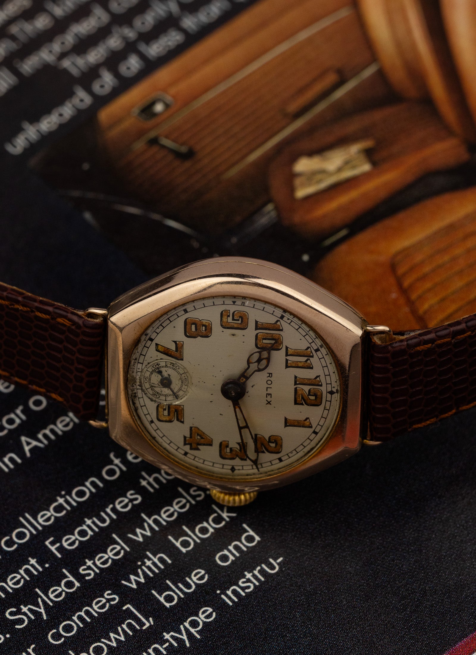 1933 9K Rolex Trench Radium Dial