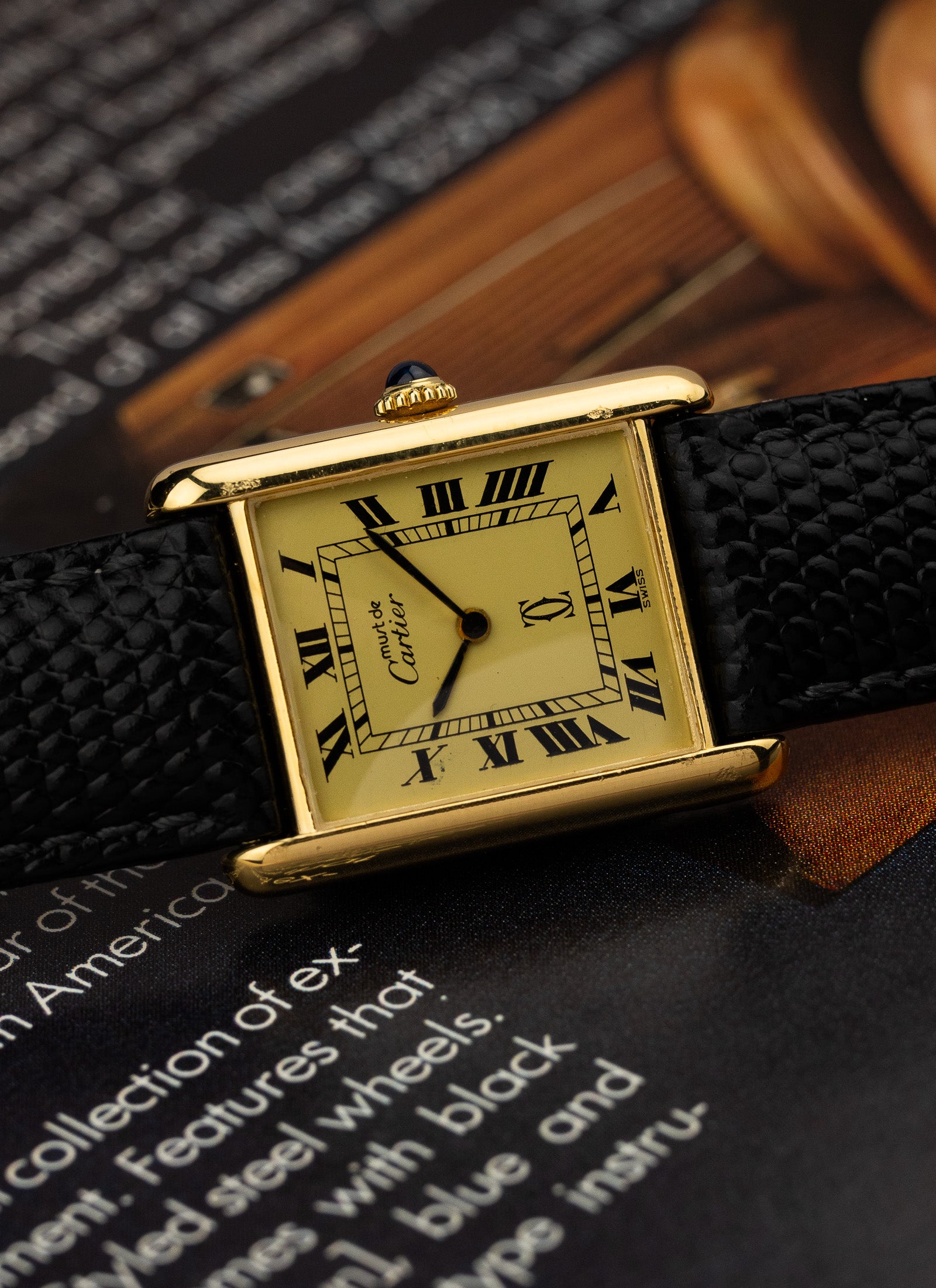 1980s Cartier Must Tank Ivory Manual Winding Serviced