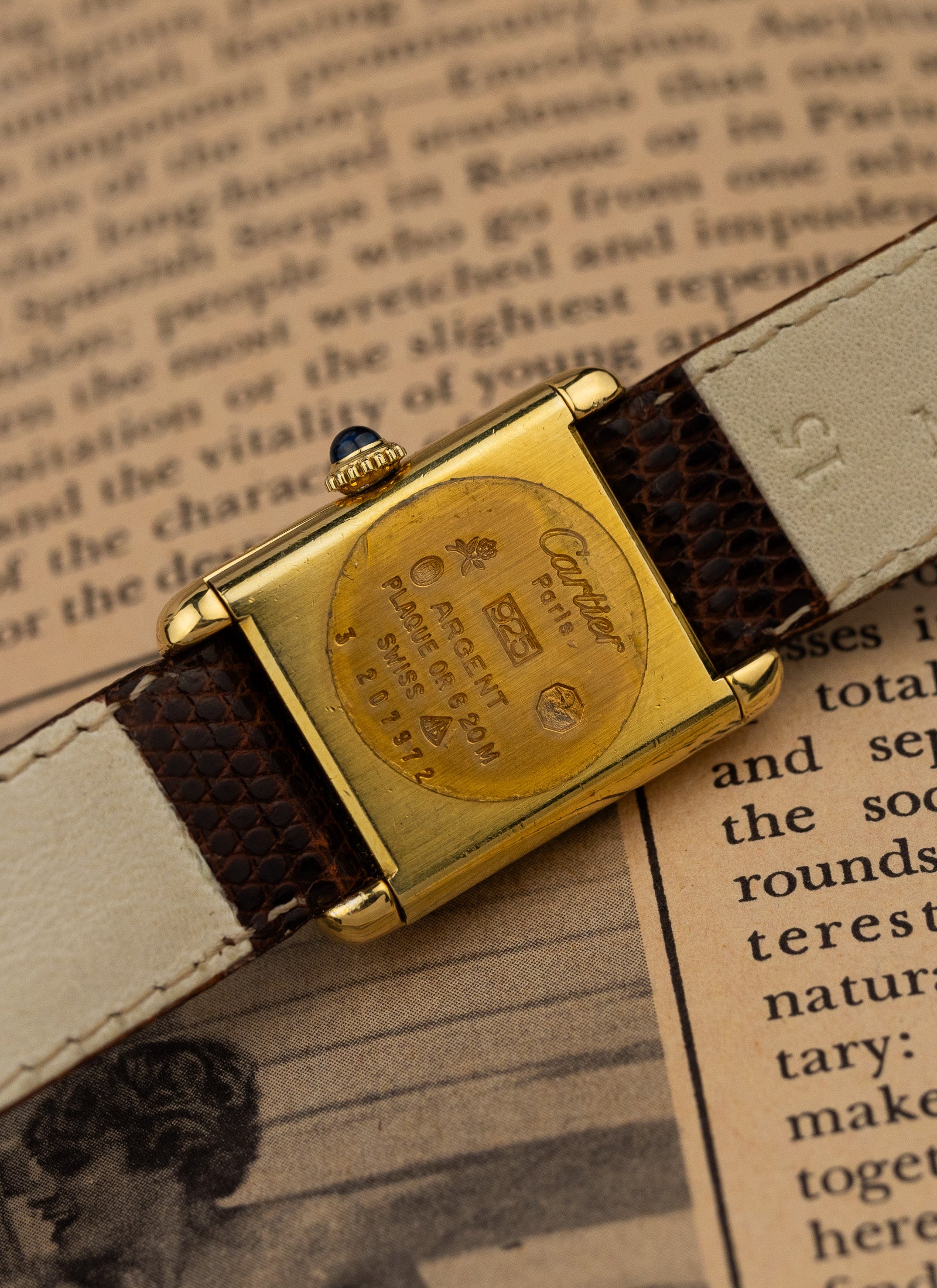 1980s Lady Cartier Must Tank Burgundy Manual Winding Serviced