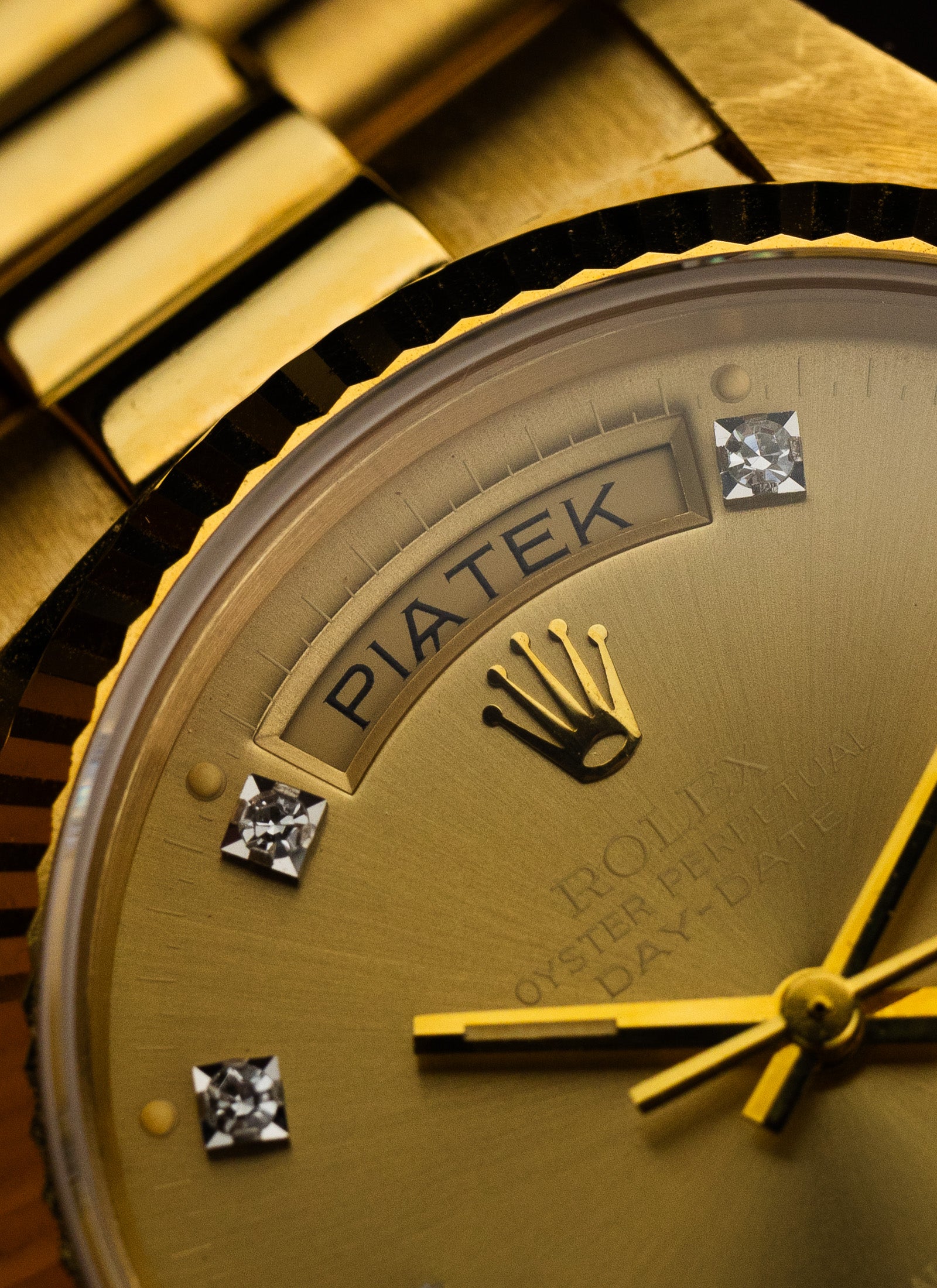 1979 18K Rolex Day-Date Havana Ghost Diamond Dial 18038 Box & Papers Serviced