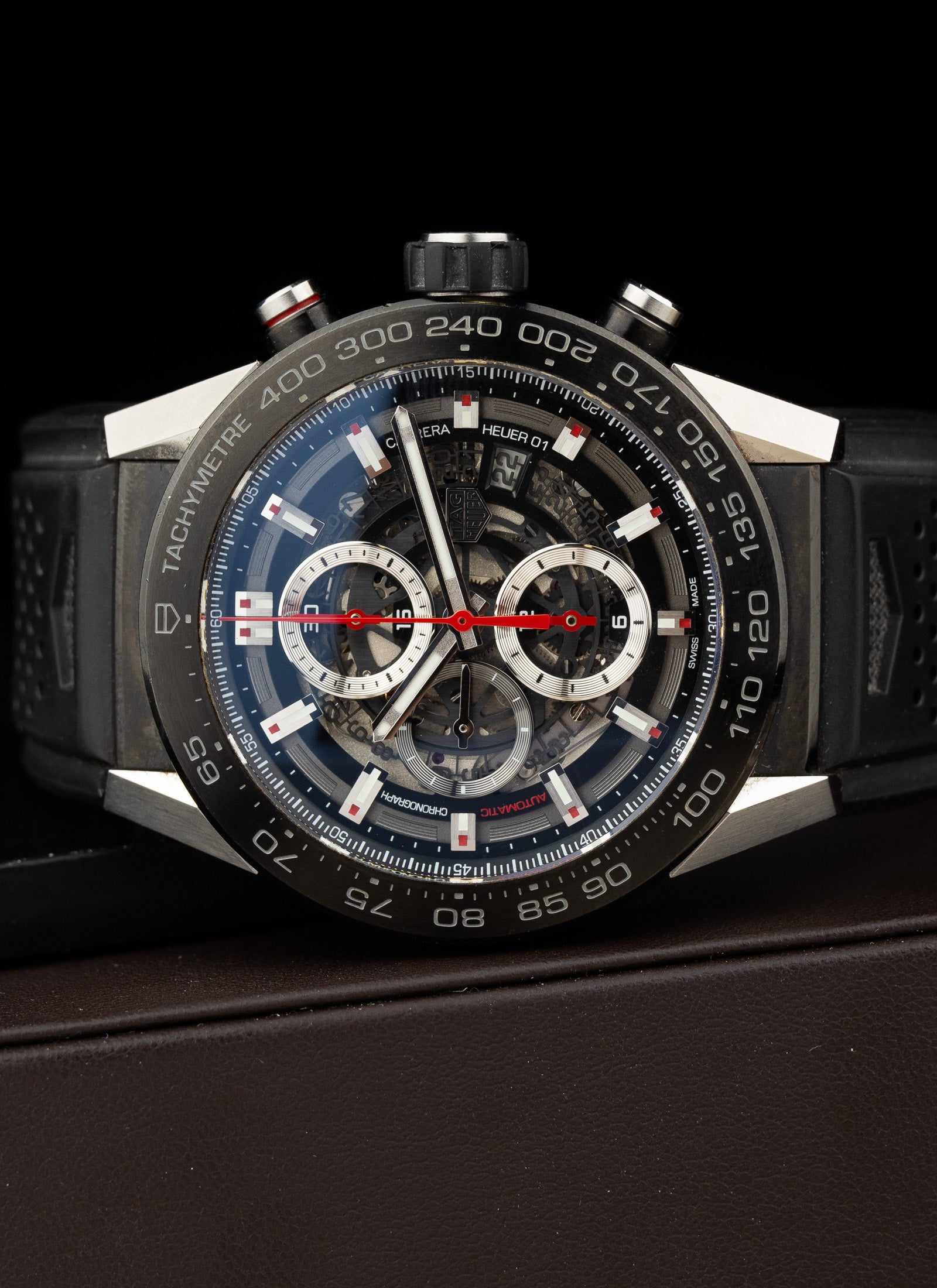 TAG Heuer Carrera Cal. Heuer 01 Skeleton Ceramic Bezel CAR2A1z 45mm Full Set Kruk