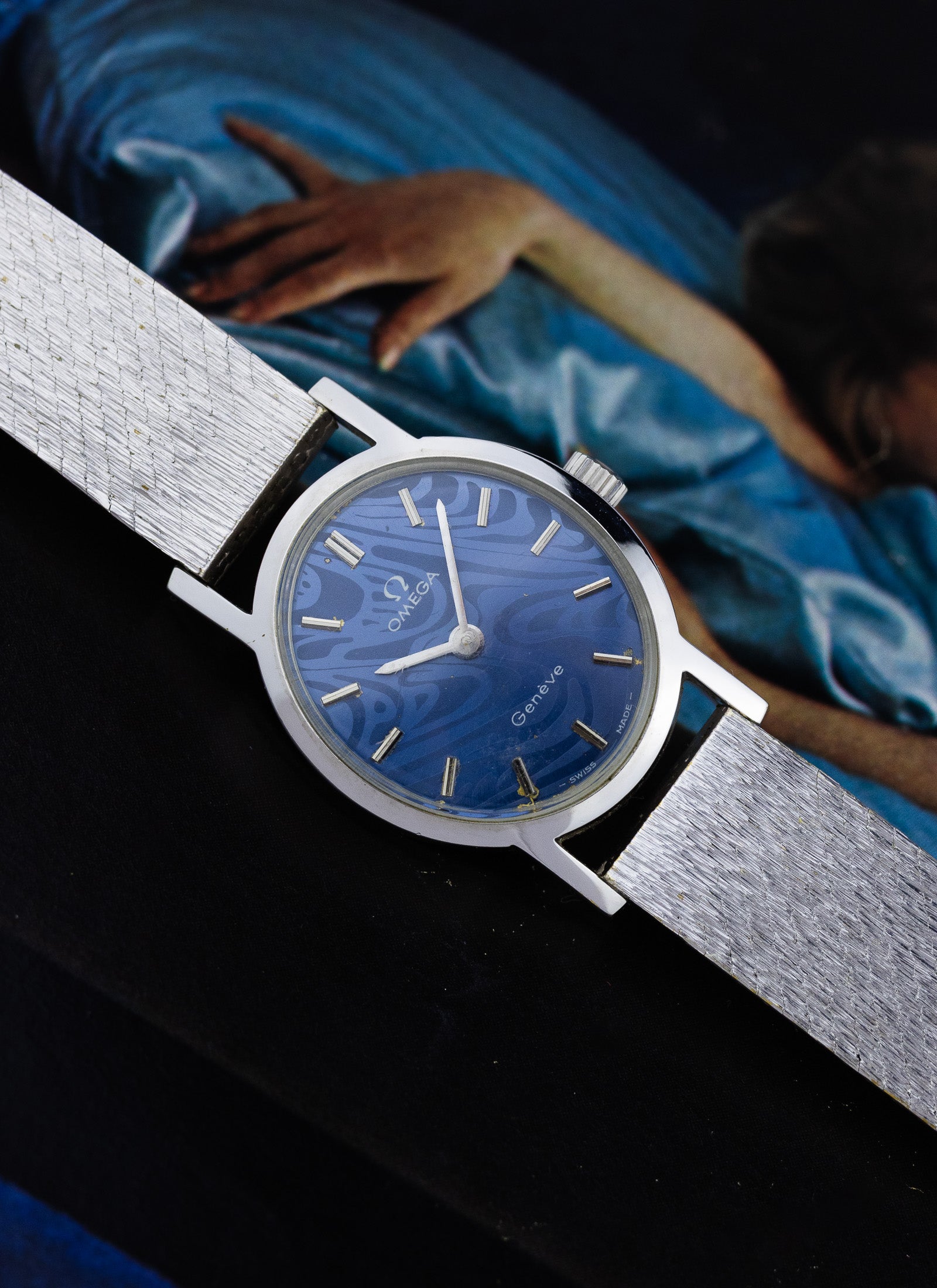 1970s Lady Omega Geneve Blue Ellipse Dial 511.0411 cal. 625 Box
