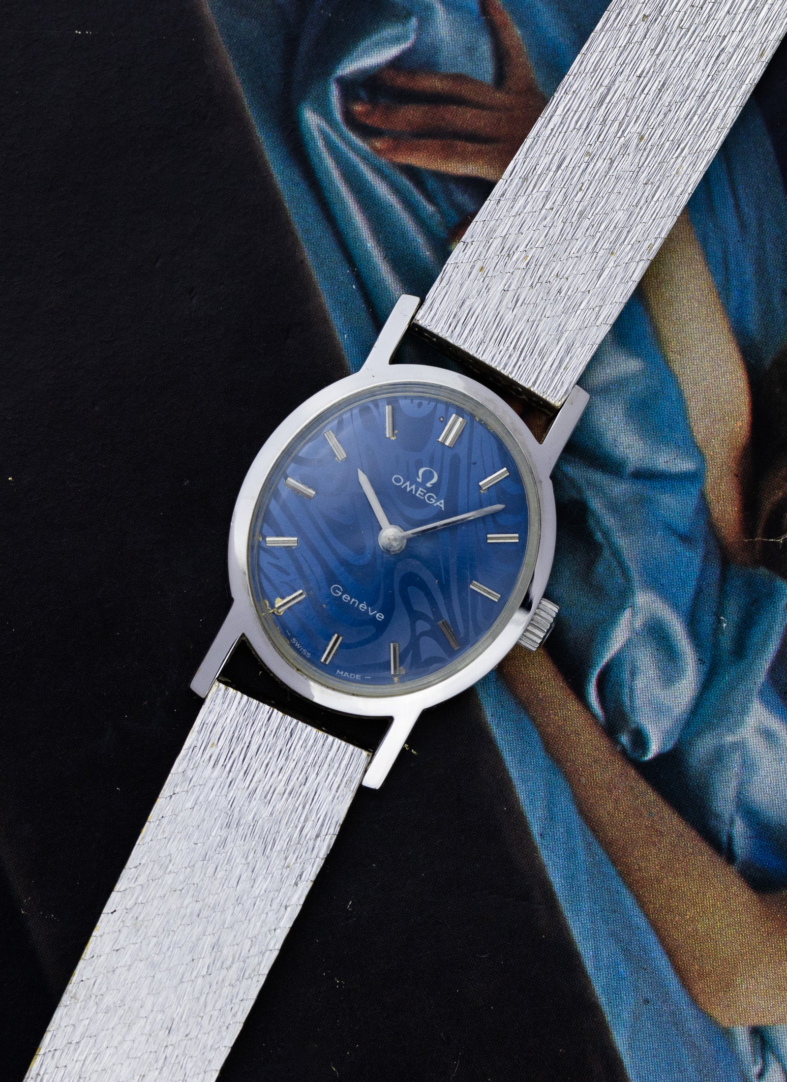 1970s Lady Omega Geneve Blue Ellipse Dial 511.0411 cal. 625 Box