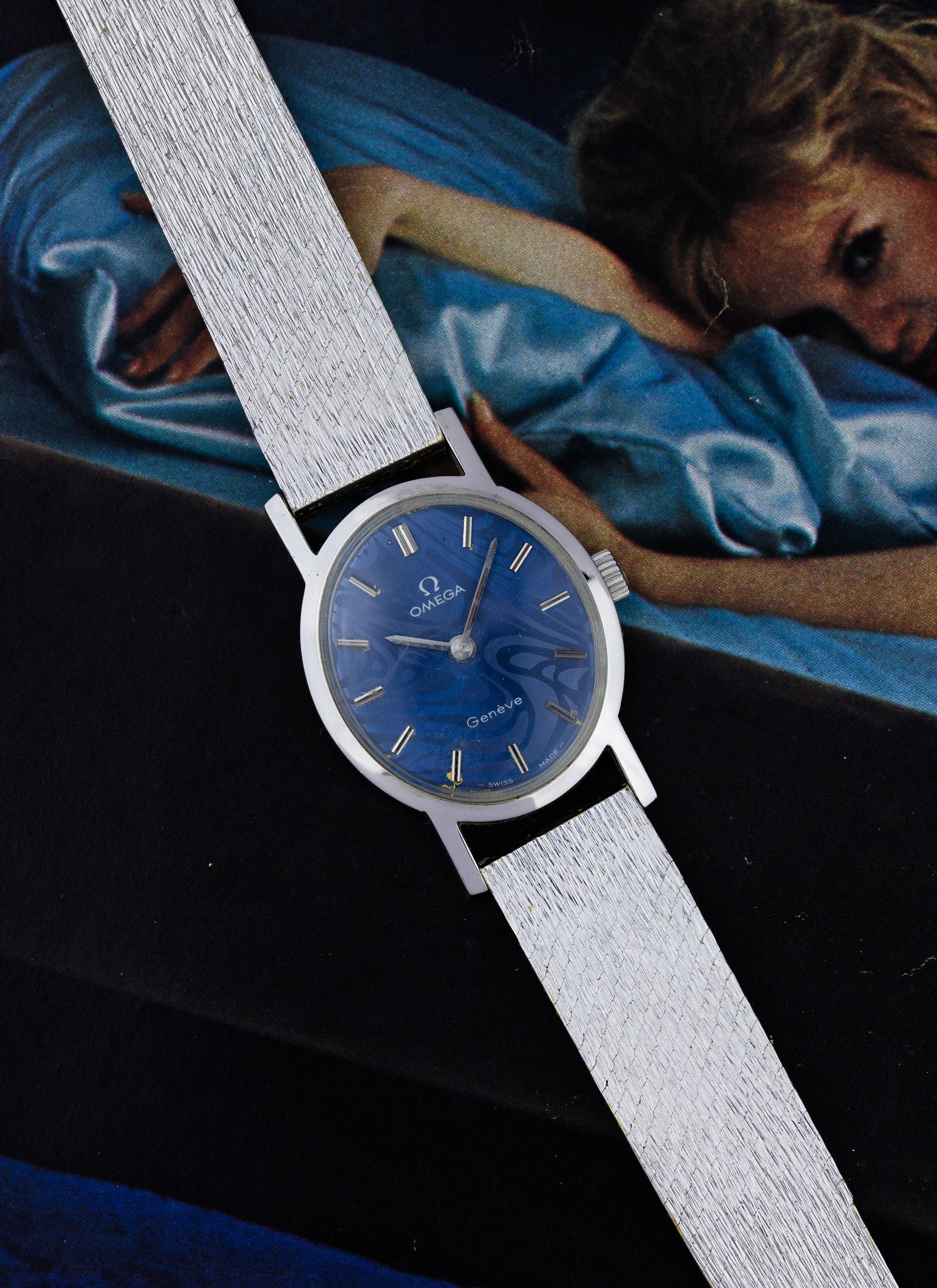 1970s Lady Omega Geneve Blue Ellipse Dial 511.0411 cal. 625 Box