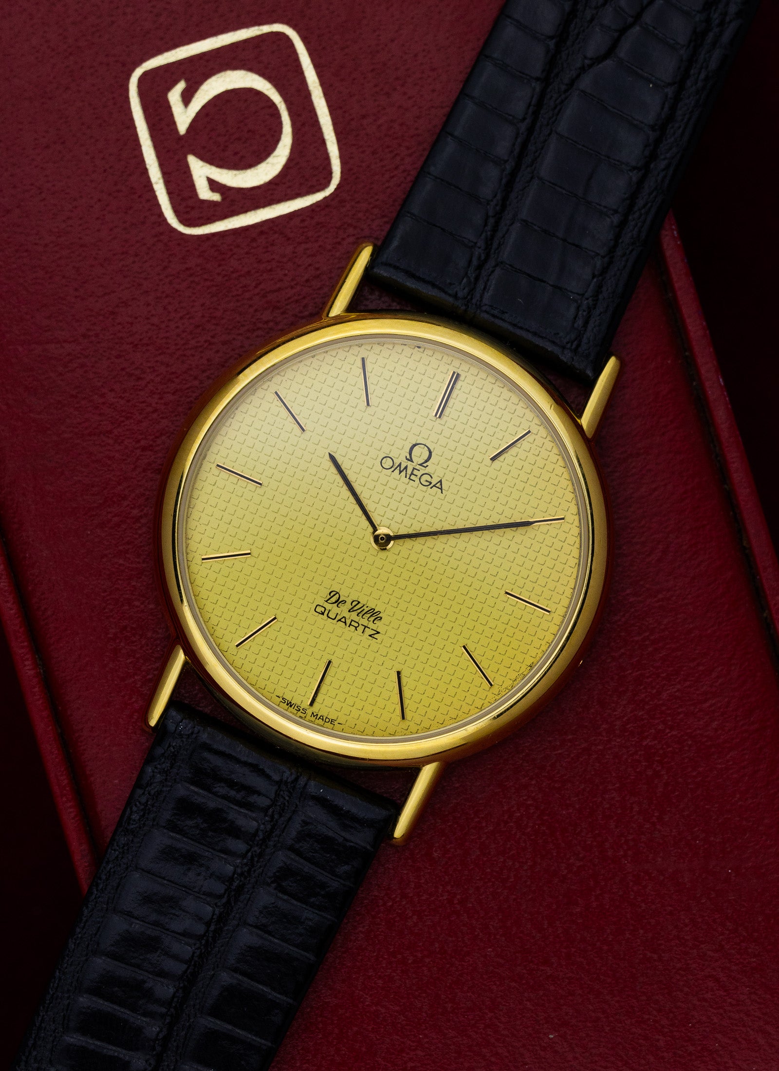 1980s Omega De Ville Waffle Dial 191.0092 cal. 1351 Box