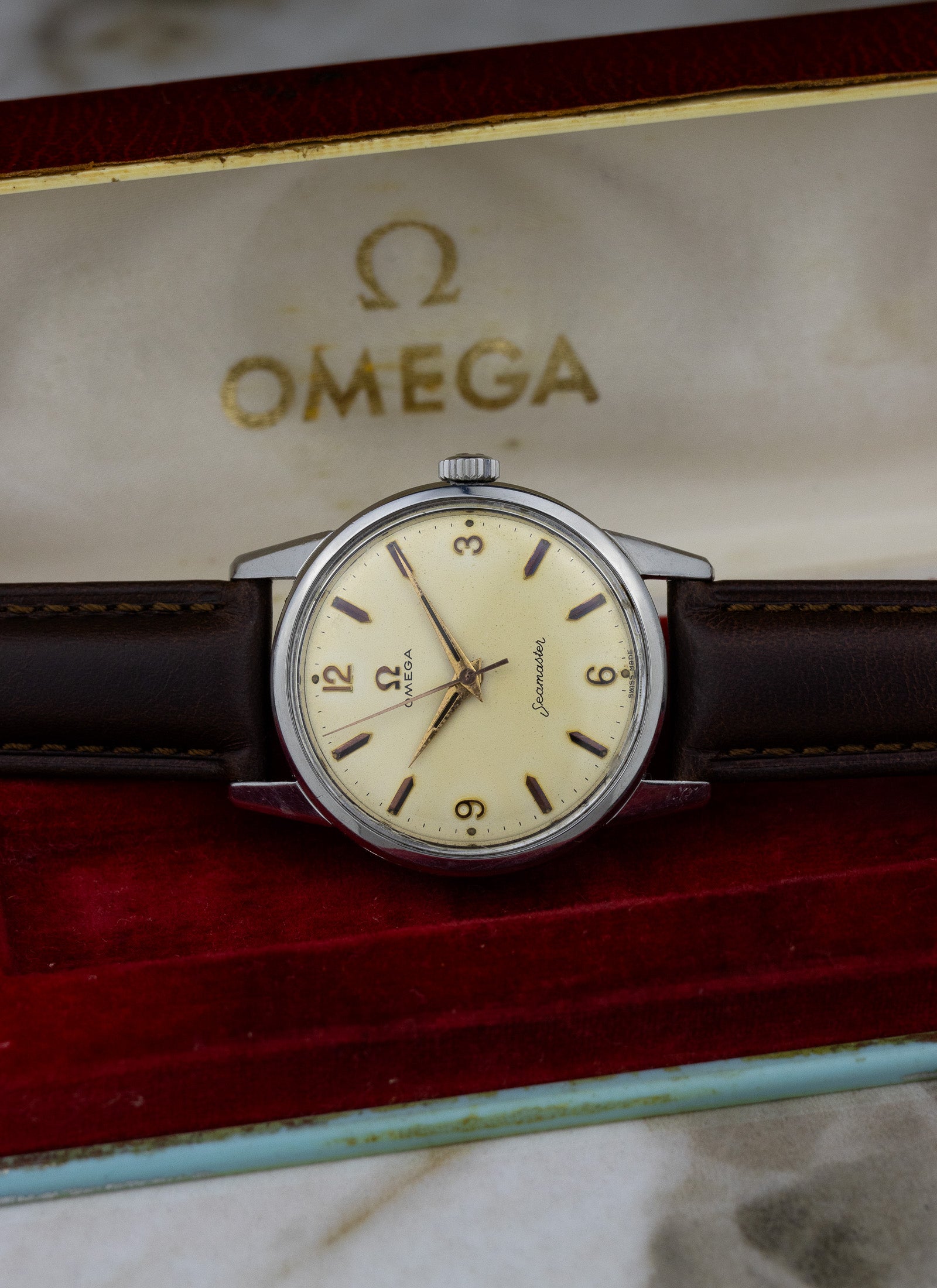 1961 Omega Seamaster Tropical Dial 14390-9-SC cal. 285 Serviced Box