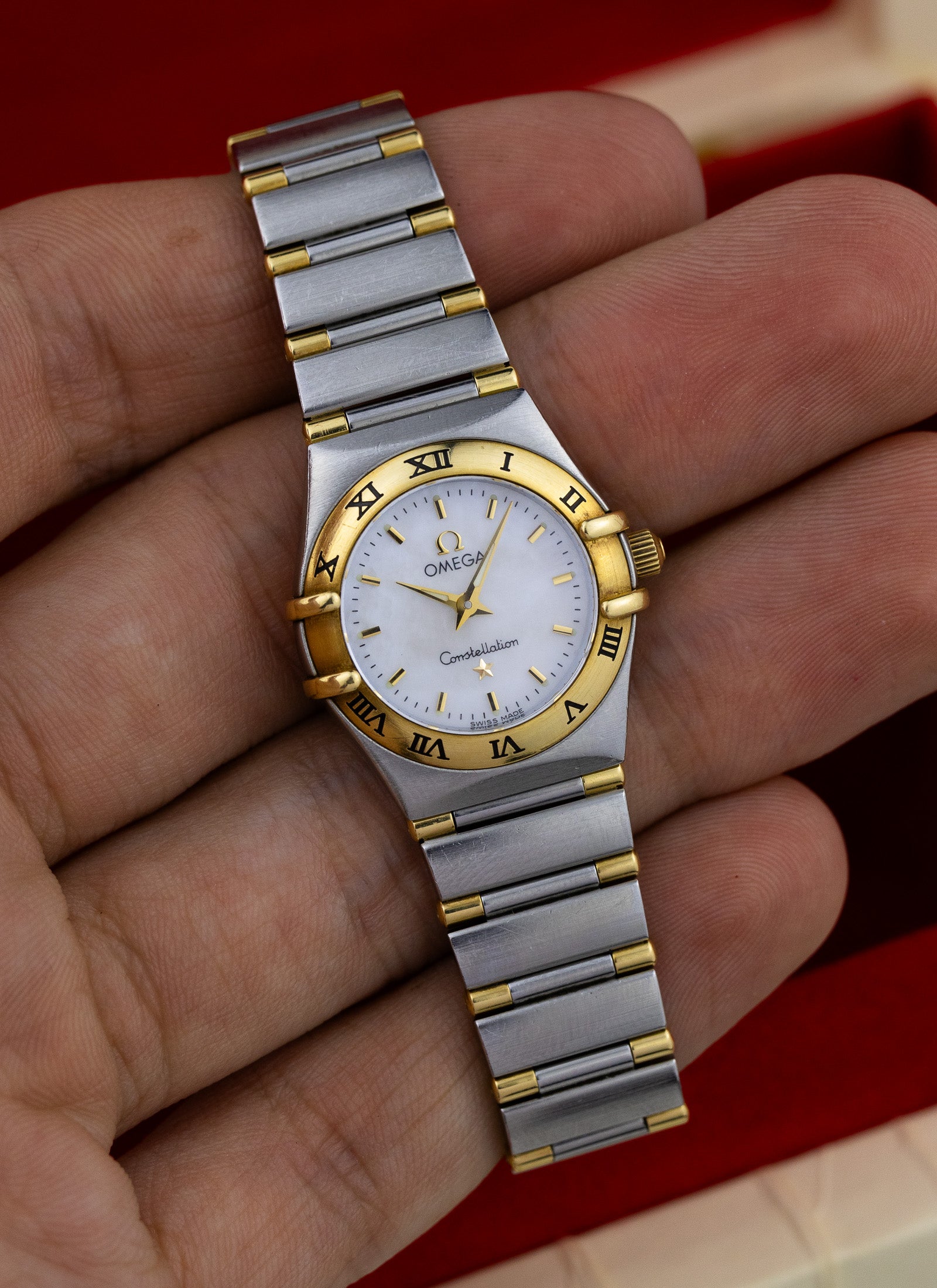 1998 Lady Omega Constellation Bicolor MOP Dial 795.1203 cal. 1456 Box