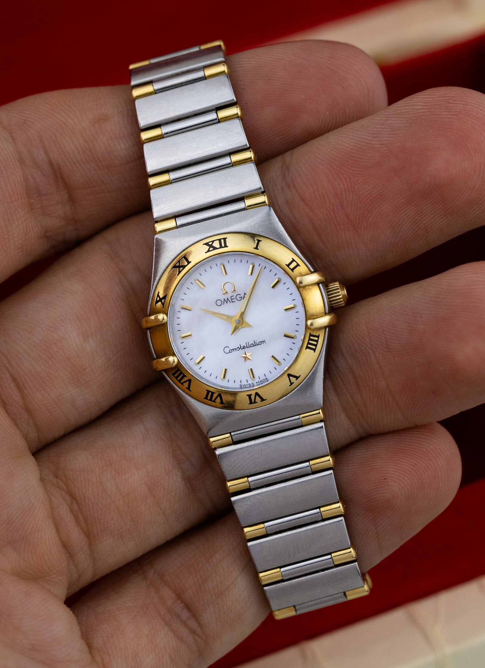 1998 Lady Omega Constellation Bicolor MOP Dial 795.1203 cal. 1456 Box