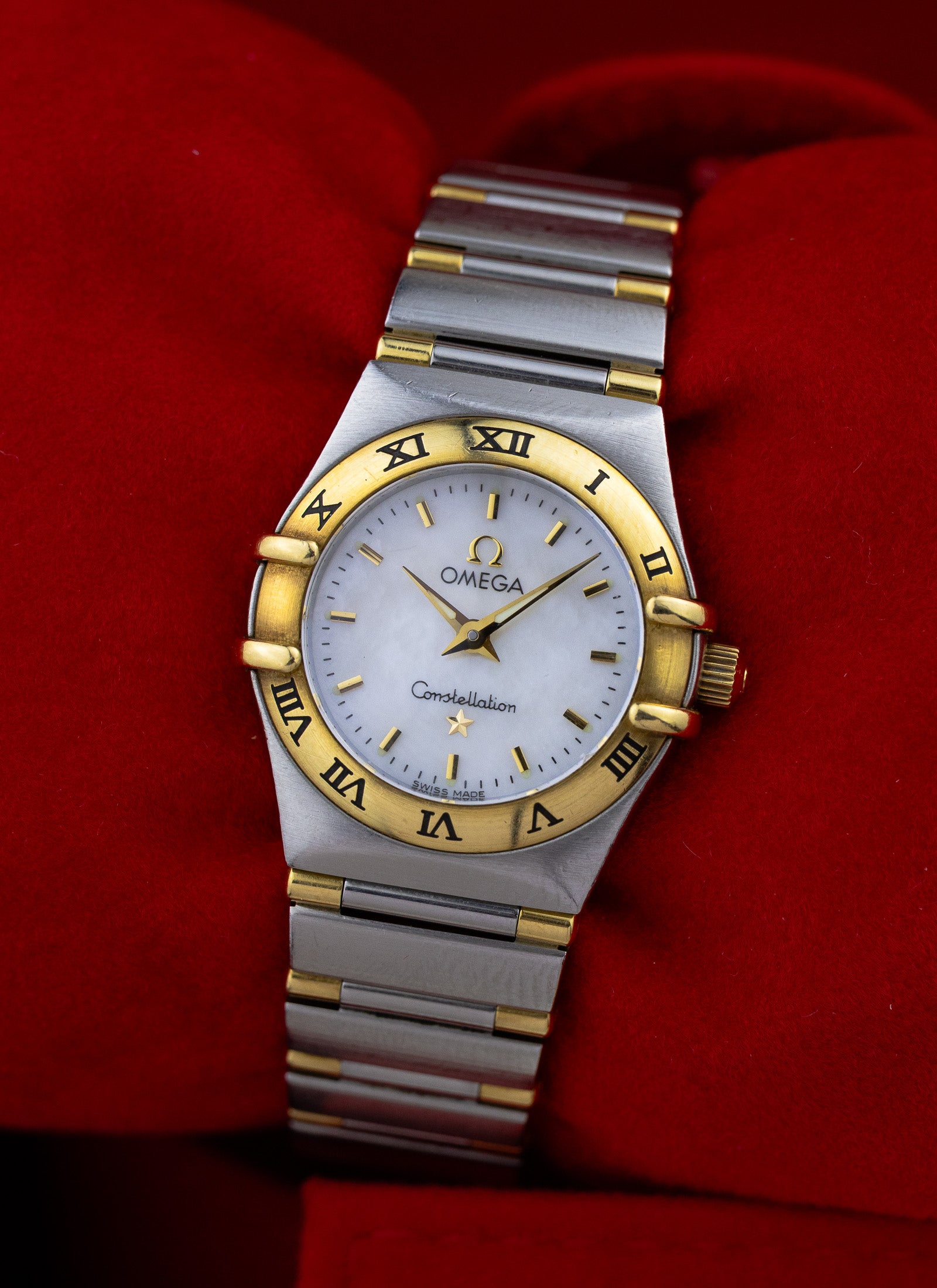 1998 Lady Omega Constellation Bicolor MOP Dial 795.1203 cal. 1456 Box