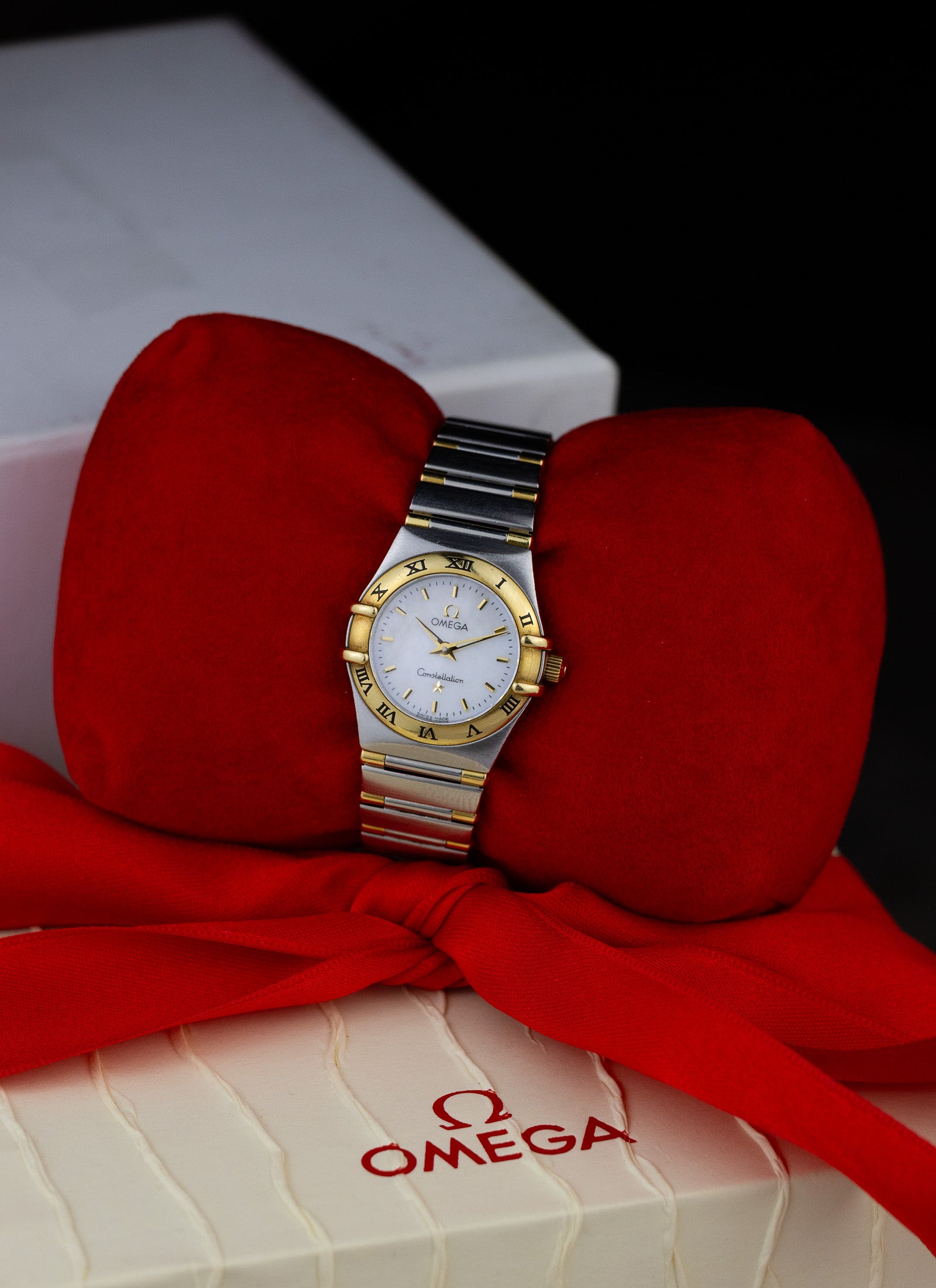 1998 Lady Omega Constellation Bicolor MOP Dial 795.1203 cal. 1456 Box