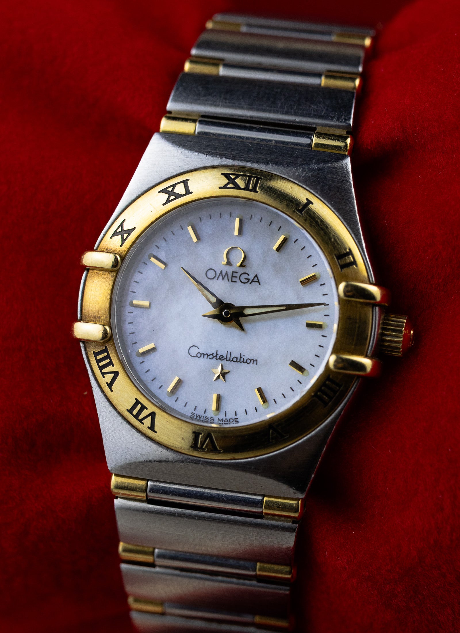 1998 Lady Omega Constellation Bicolor MOP Dial 795.1203 cal. 1456 Box