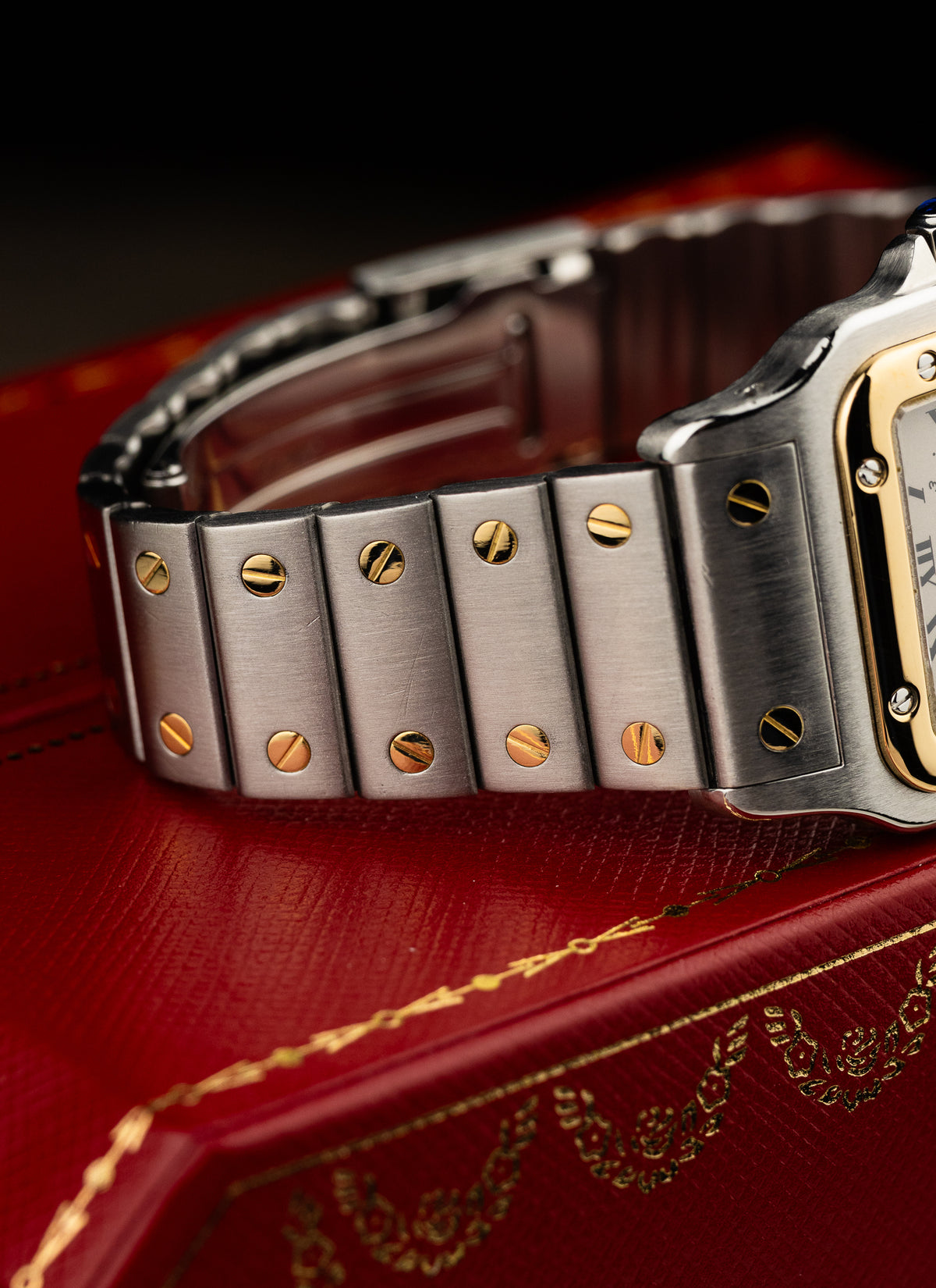 1990s Cartier Santos Moonphase Bicolor 119901 Box Serviced