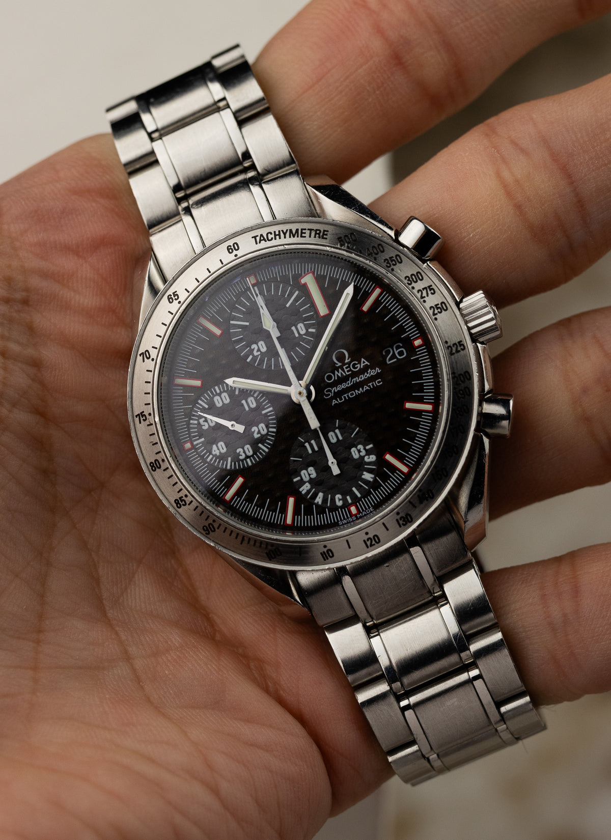 2001 Omega Speedmaster Racing Michael Schumacher Carbon 3519.50.00 cal. 1152 Serviced