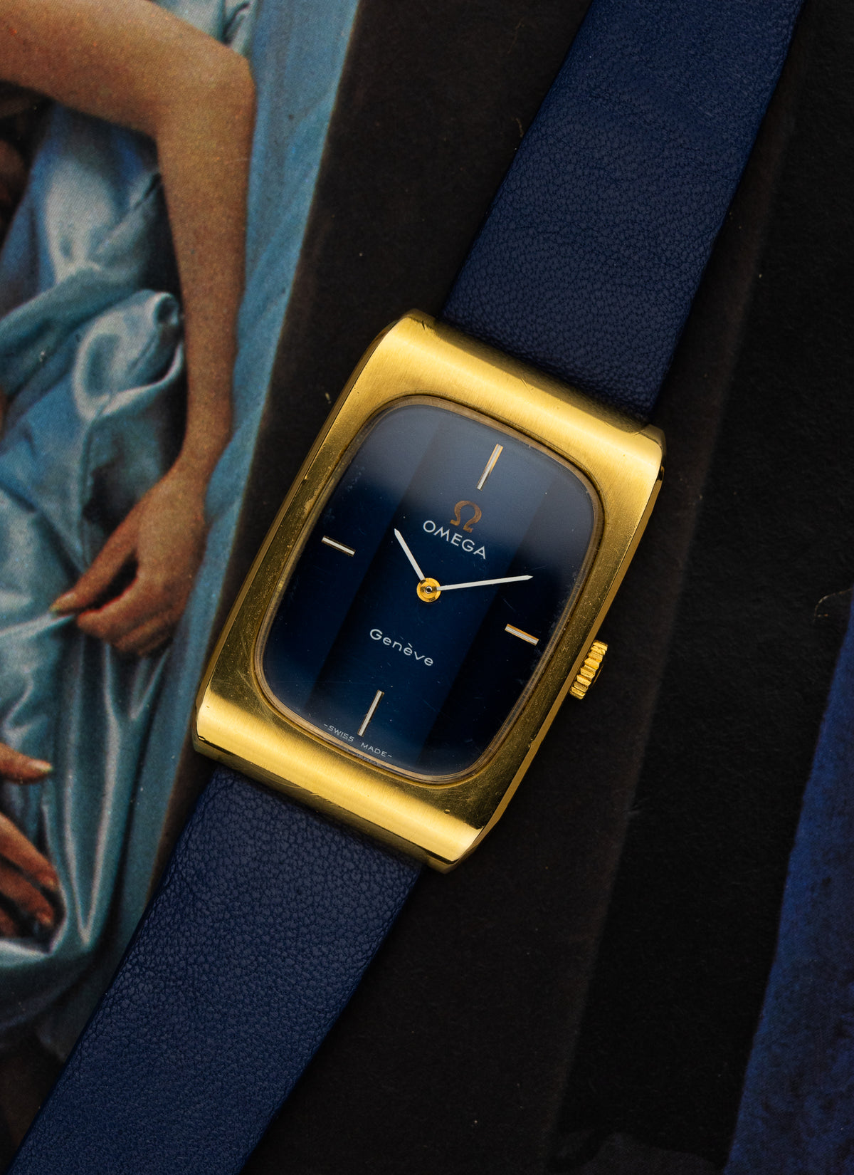 1974 Omega Geneve Navy Holo Dial 511.0469 cal. 625 Box