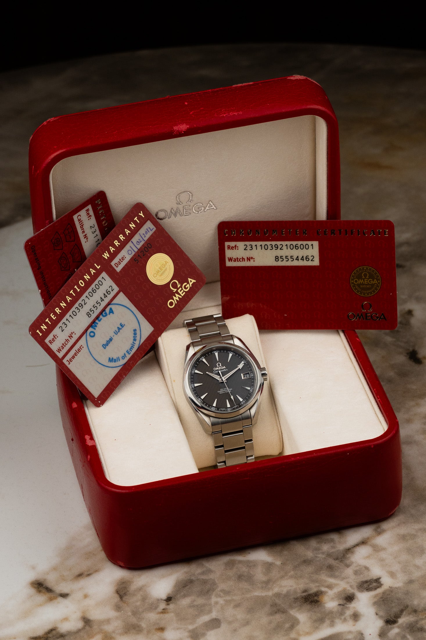 2012 Omega Seamaster Aqua Terra 231.10.39.21.06.001 cal. 8500 Box & Papers