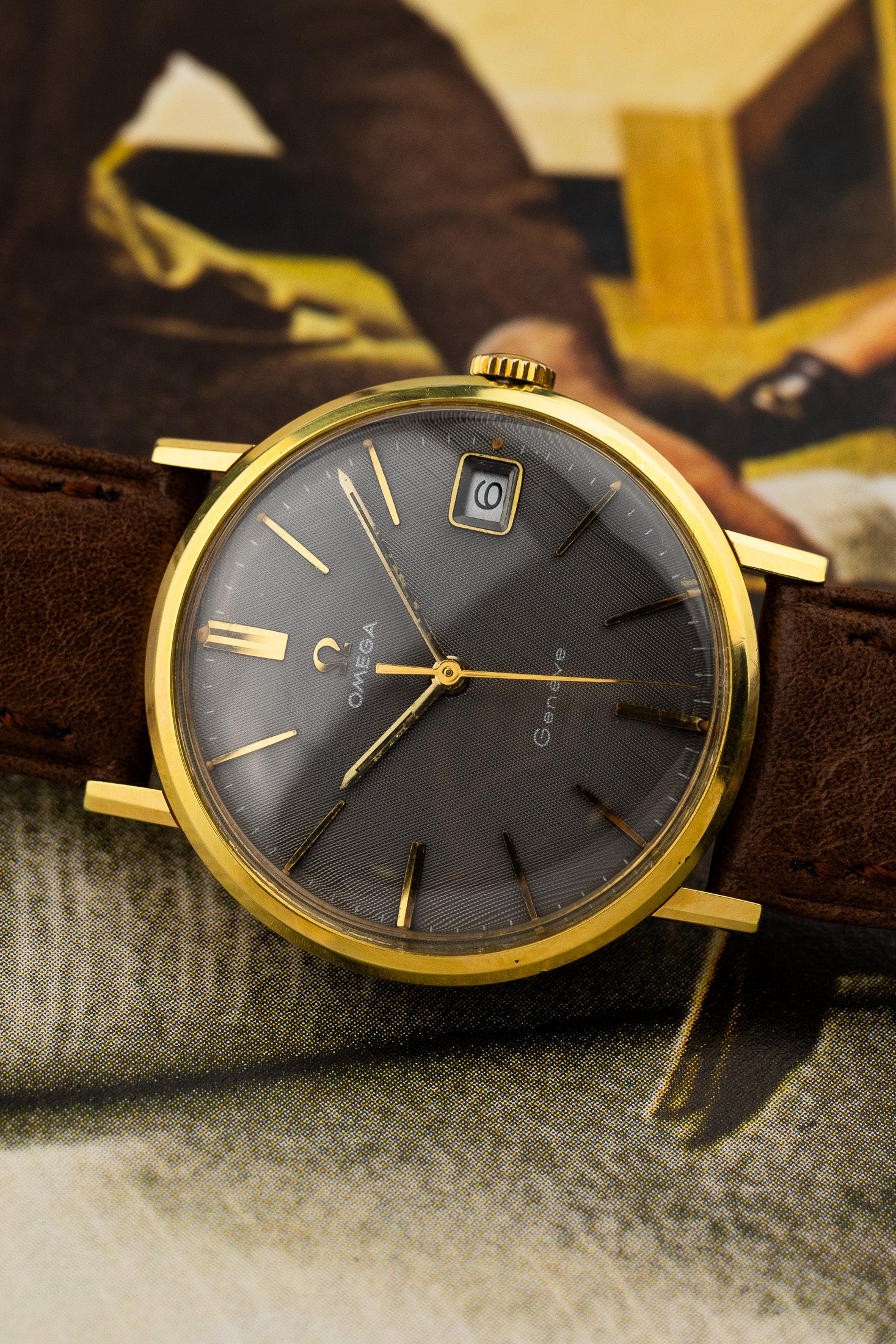1968 Omega Geneve 132.00019 cal. 613 Grey Linen Dial