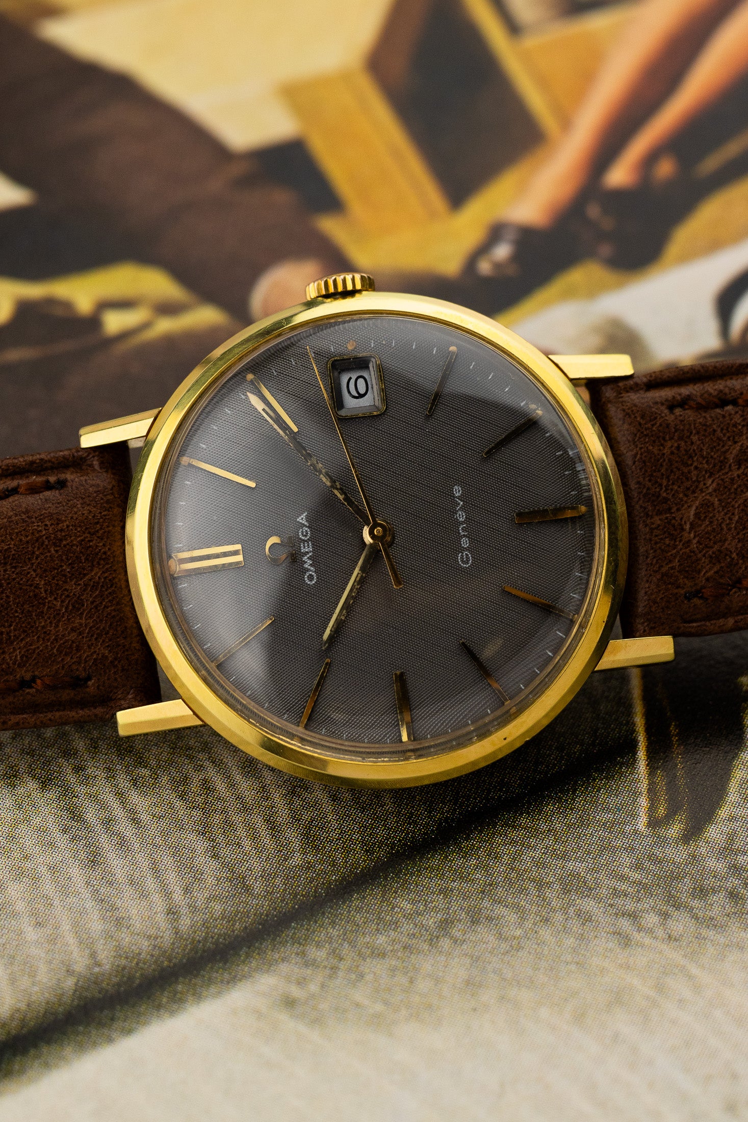 1968 Omega Geneve 132.00019 cal. 613 Grey Linen Dial