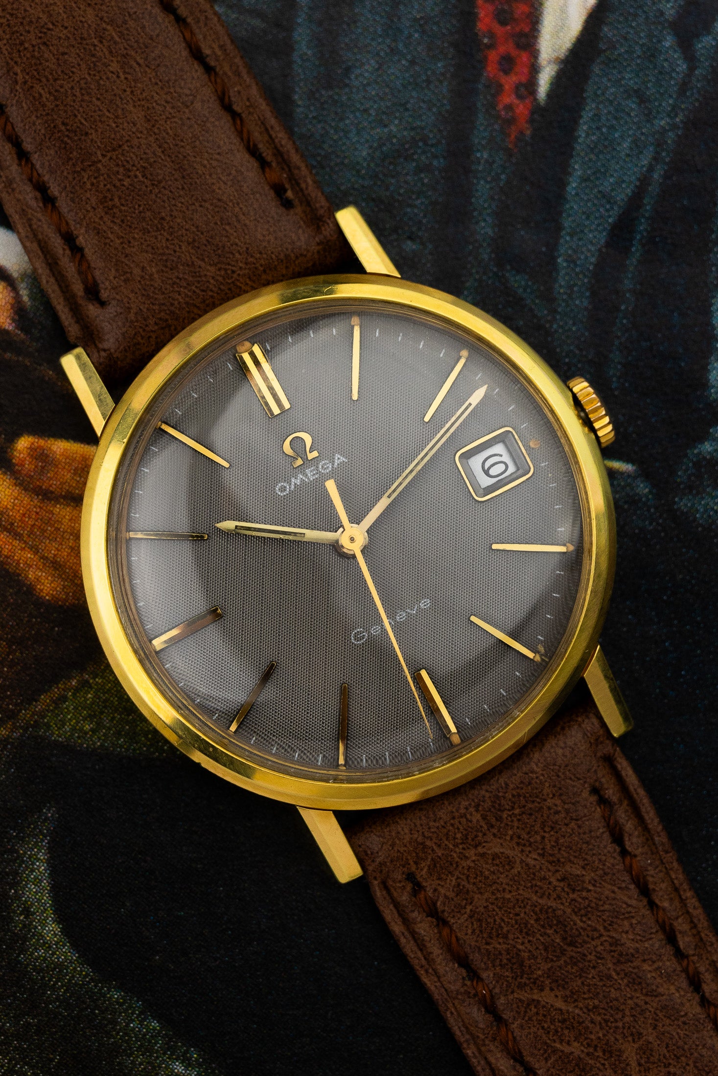 1968 Omega Geneve 132.00019 cal. 613 Grey Linen Dial