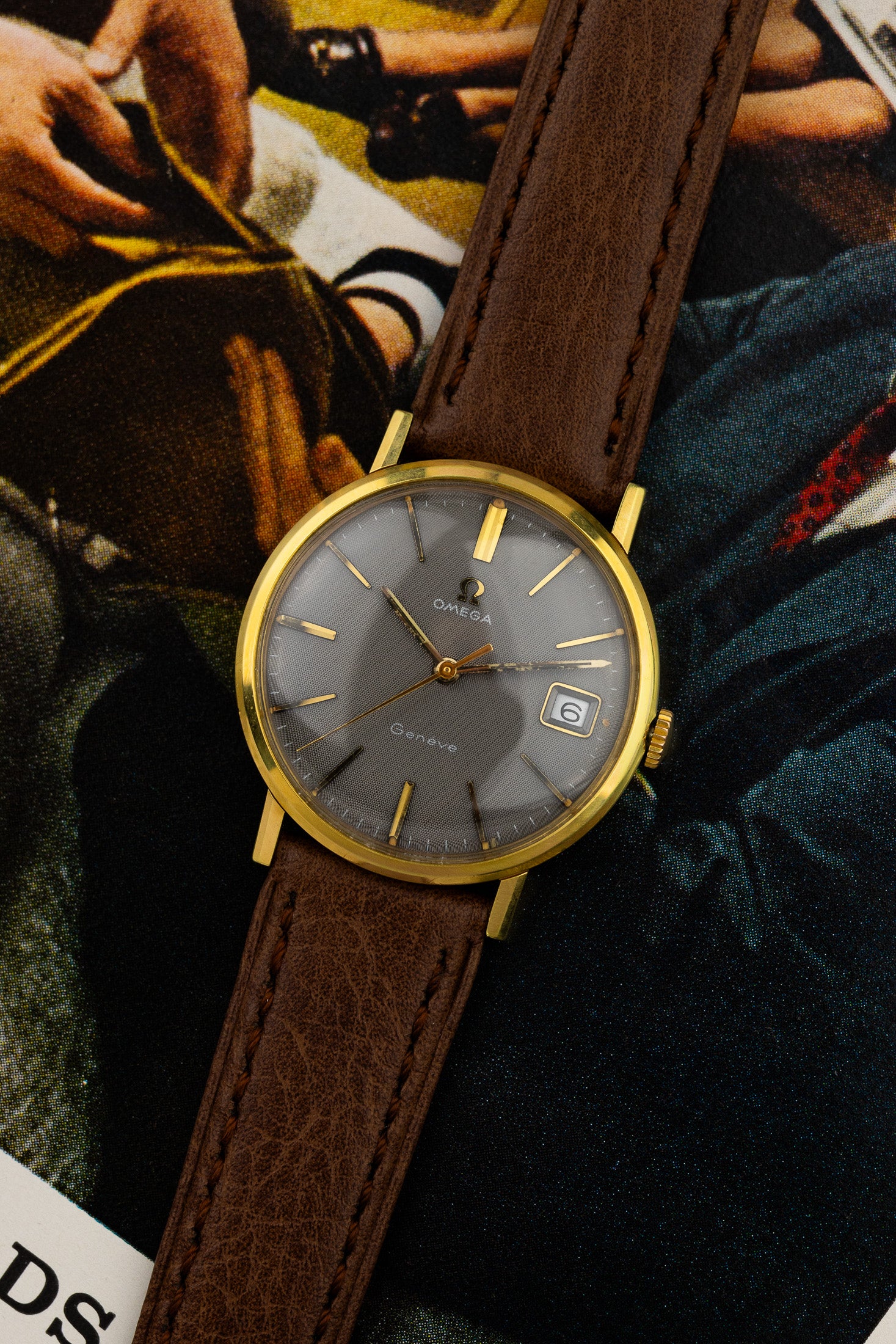 1968 Omega Geneve 132.00019 cal. 613 Grey Linen Dial