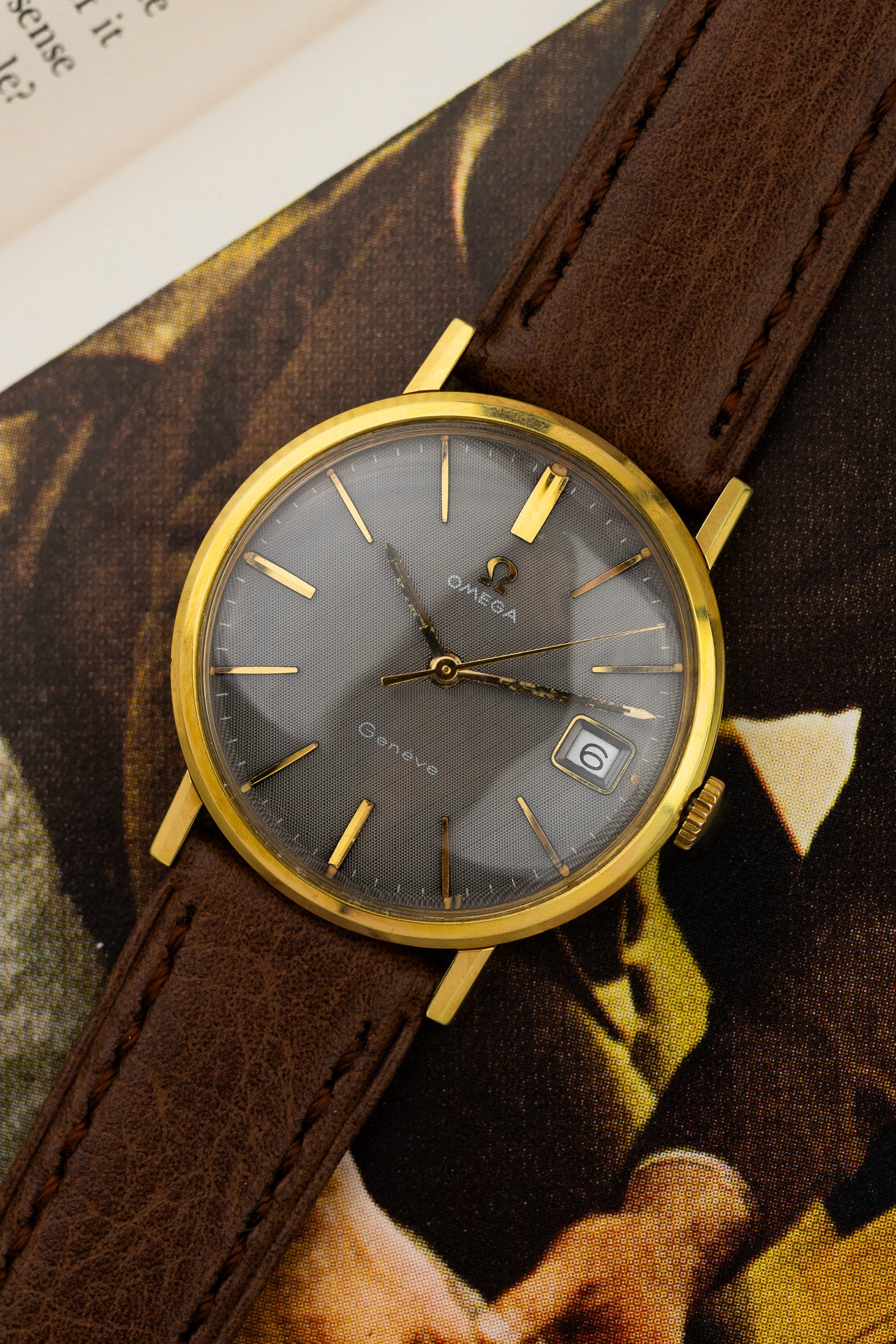 1968 Omega Geneve 132.00019 cal. 613 Grey Linen Dial