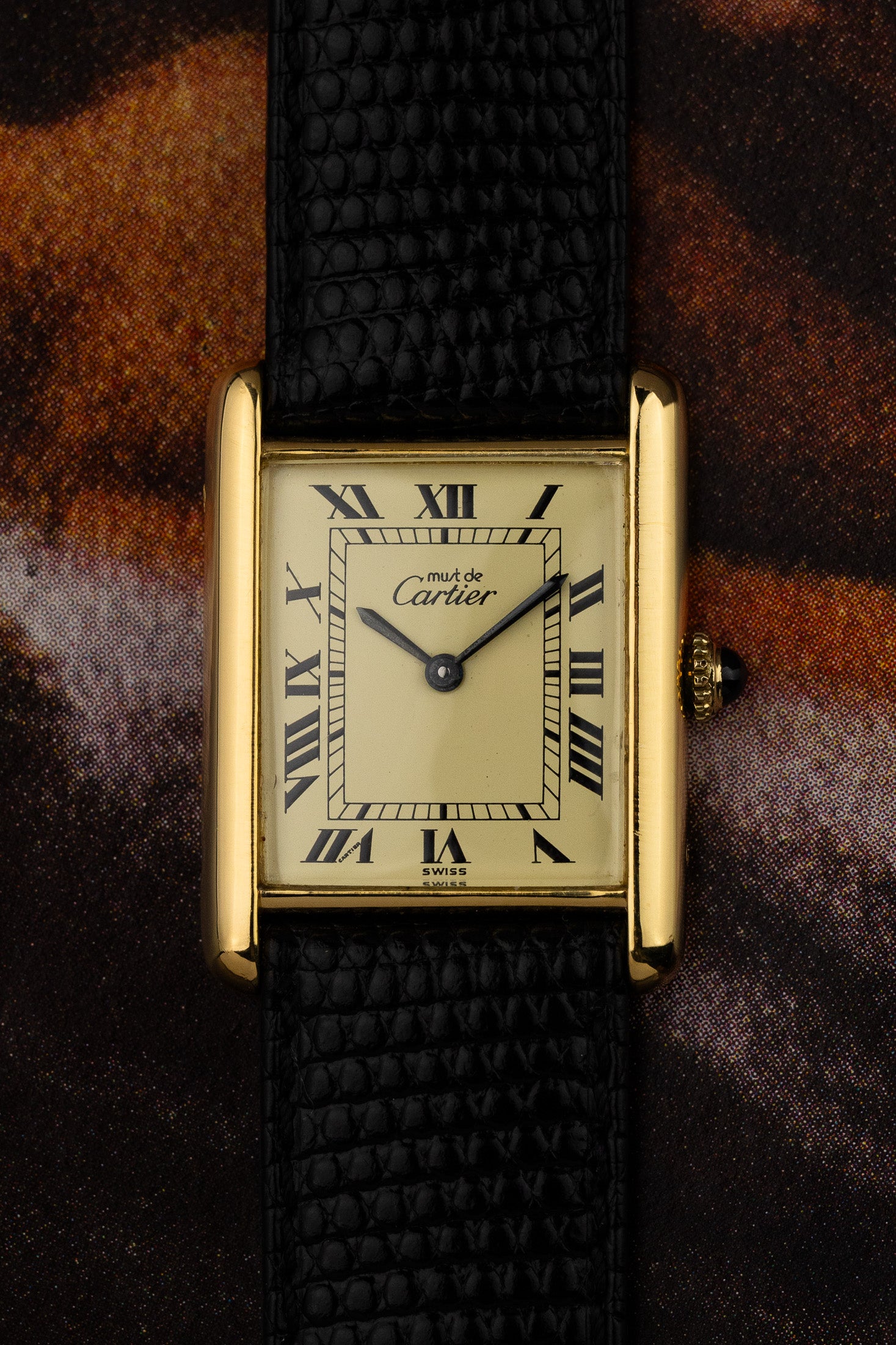 His & Hers Must de Cartier Tank Ivory Roman Dial Set