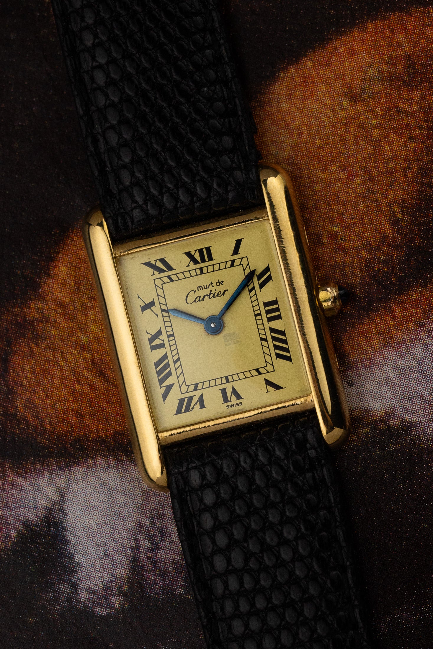 His & Hers Must de Cartier Tank Ivory Roman Dial Set