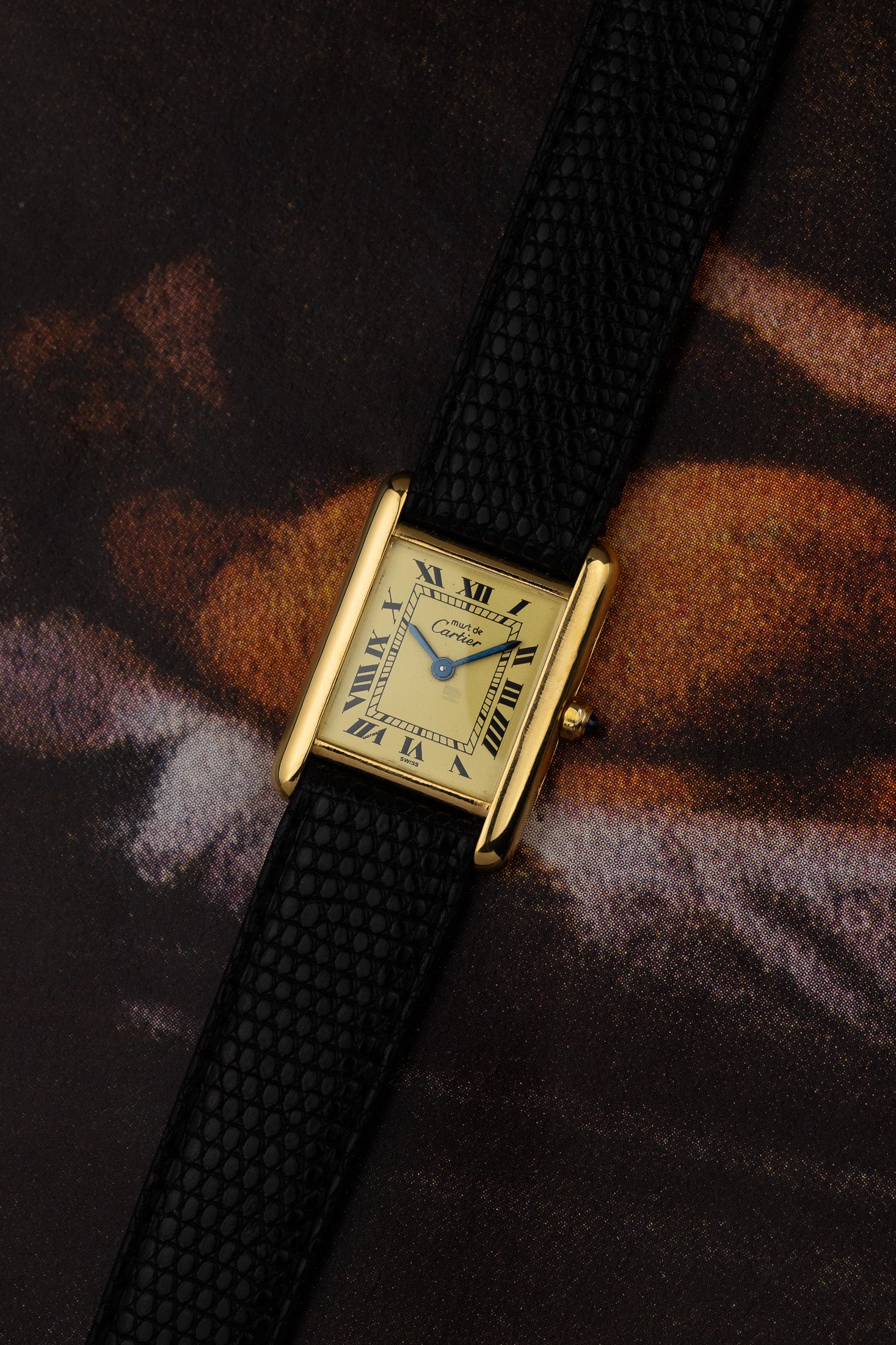 His & Hers Must de Cartier Tank Ivory Roman Dial Set