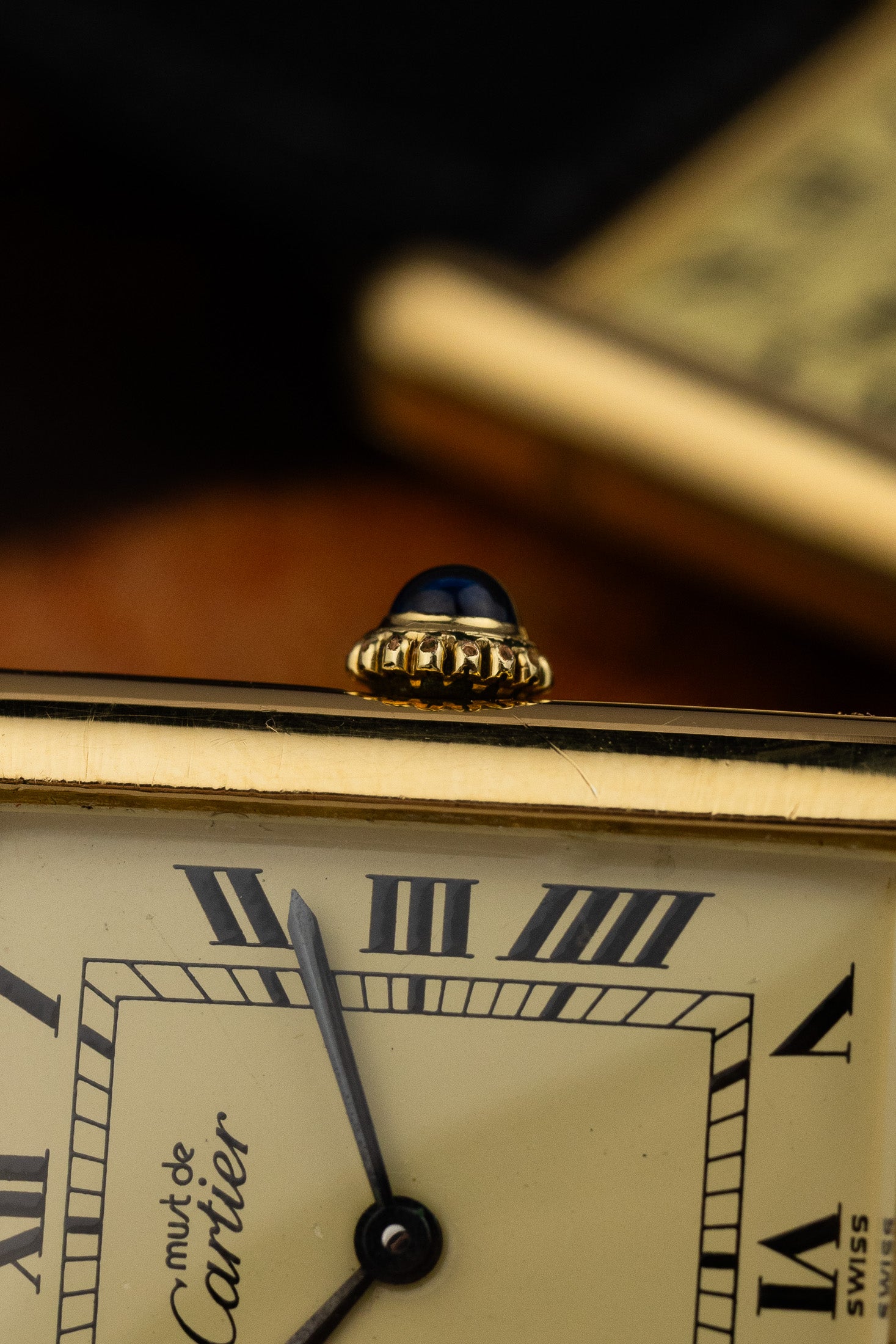 1980s Must de Cartier Tank Ivory Roman Dial Manual Wind Serviced