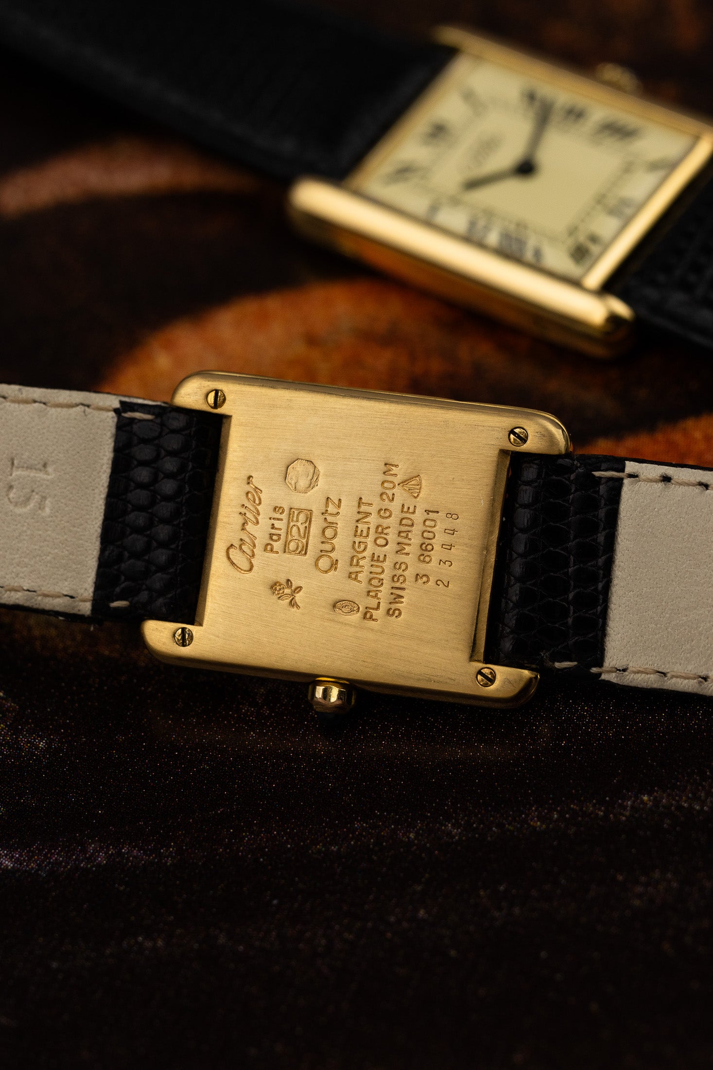 His & Hers Must de Cartier Tank Ivory Roman Dial Set