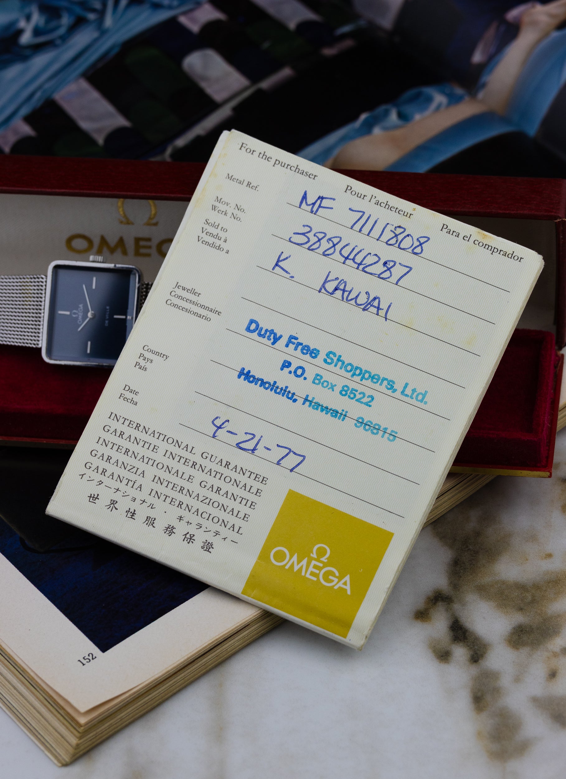 1974 Lady Omega De Ville Emerald Grima Navy Dial 511.444 cal. 625 Full Set