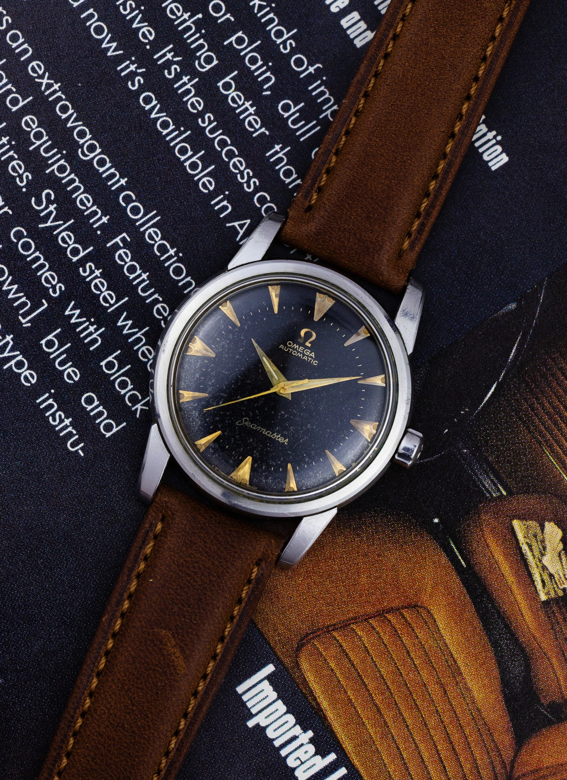 1954 Omega Seamaster Fat Lugs Black Dial 2846-1 SC cal. 501