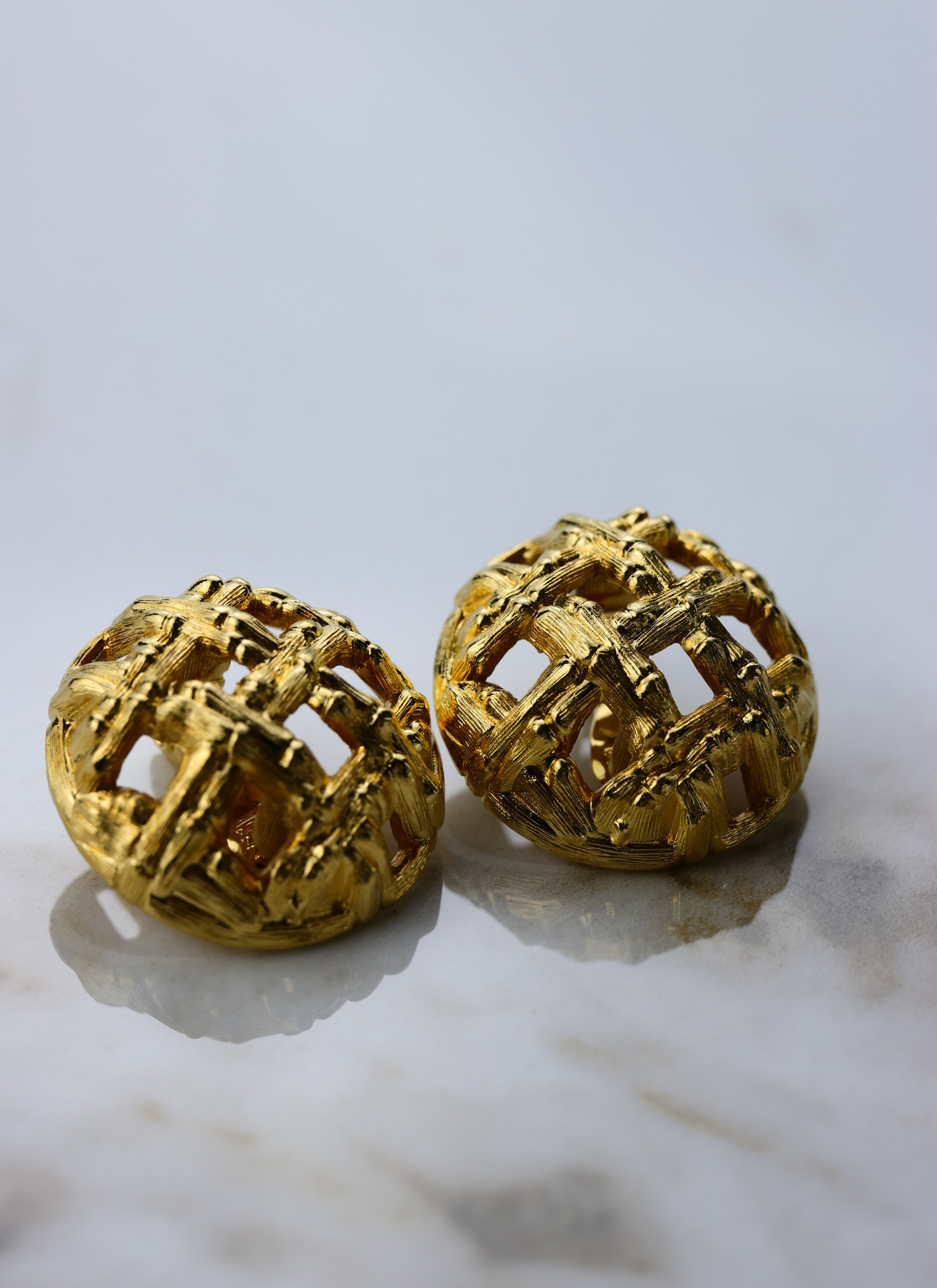 Monet - vintage klipsy mozaika/koszyczek