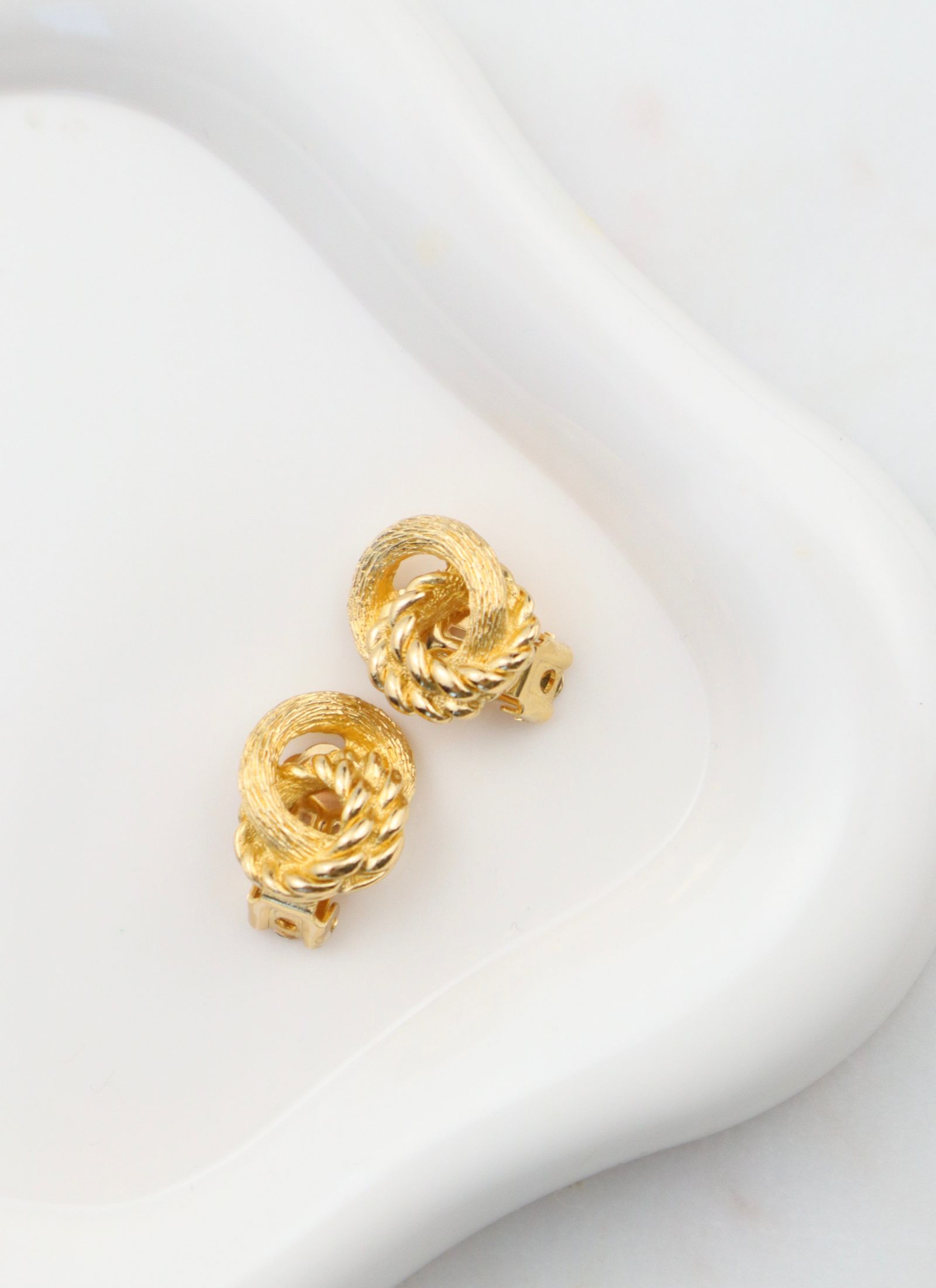 Christian Dior - klipsy plecione koła vintage